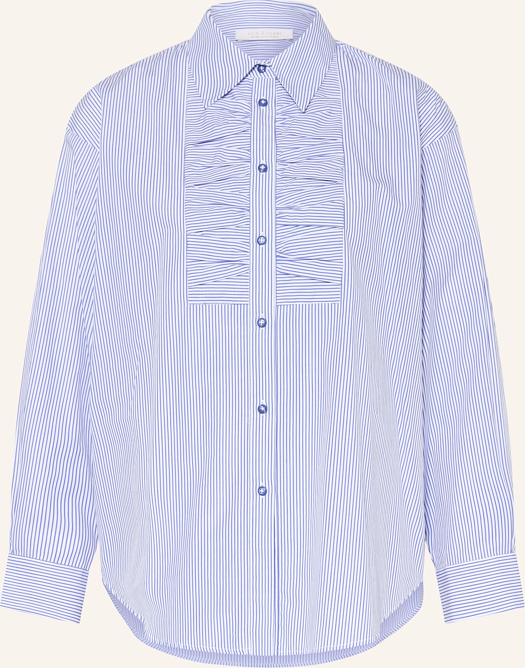 Rich & Royal Hemdbluse Mit Rüschen blau