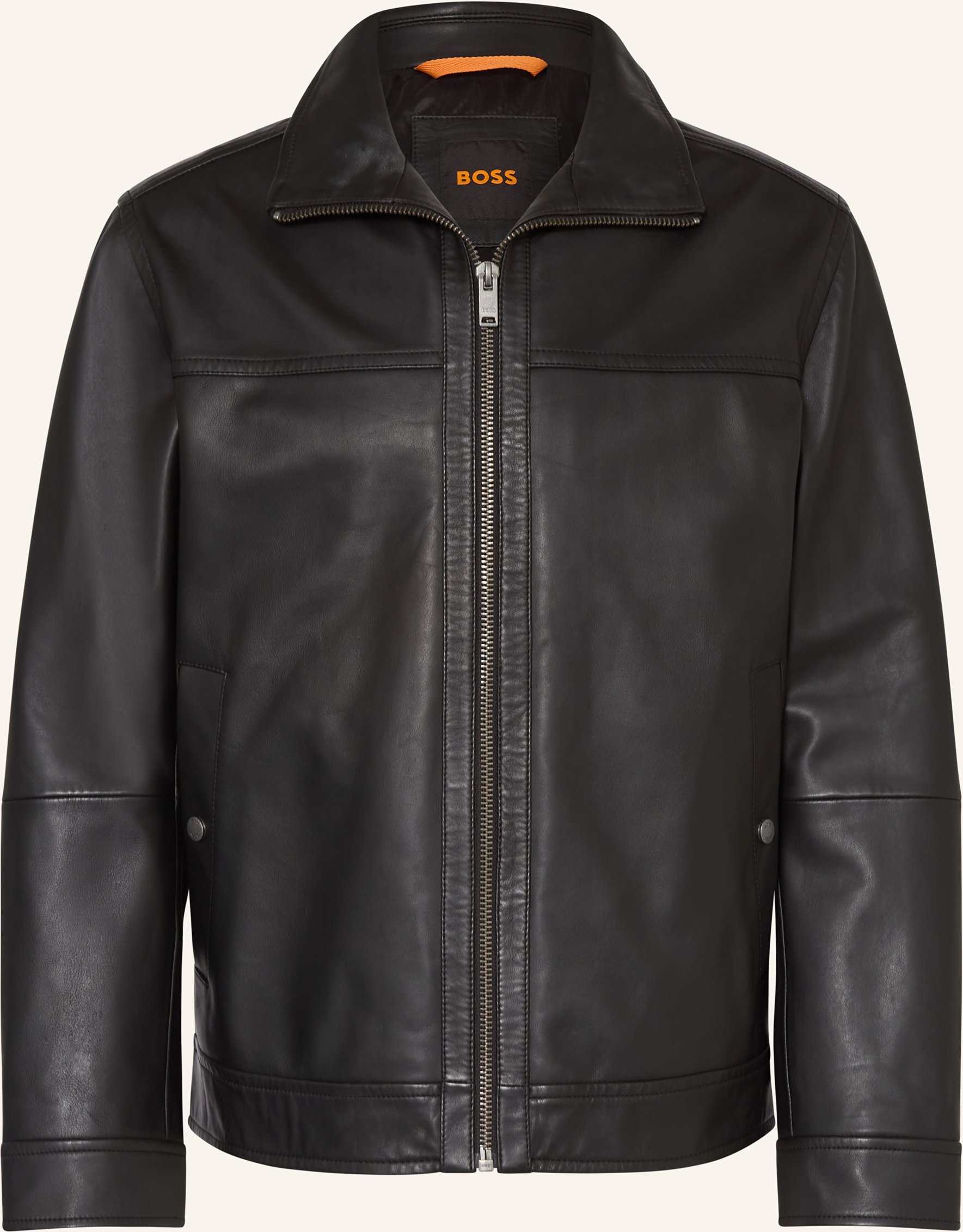 Boss Lederjacke Jorest schwarz