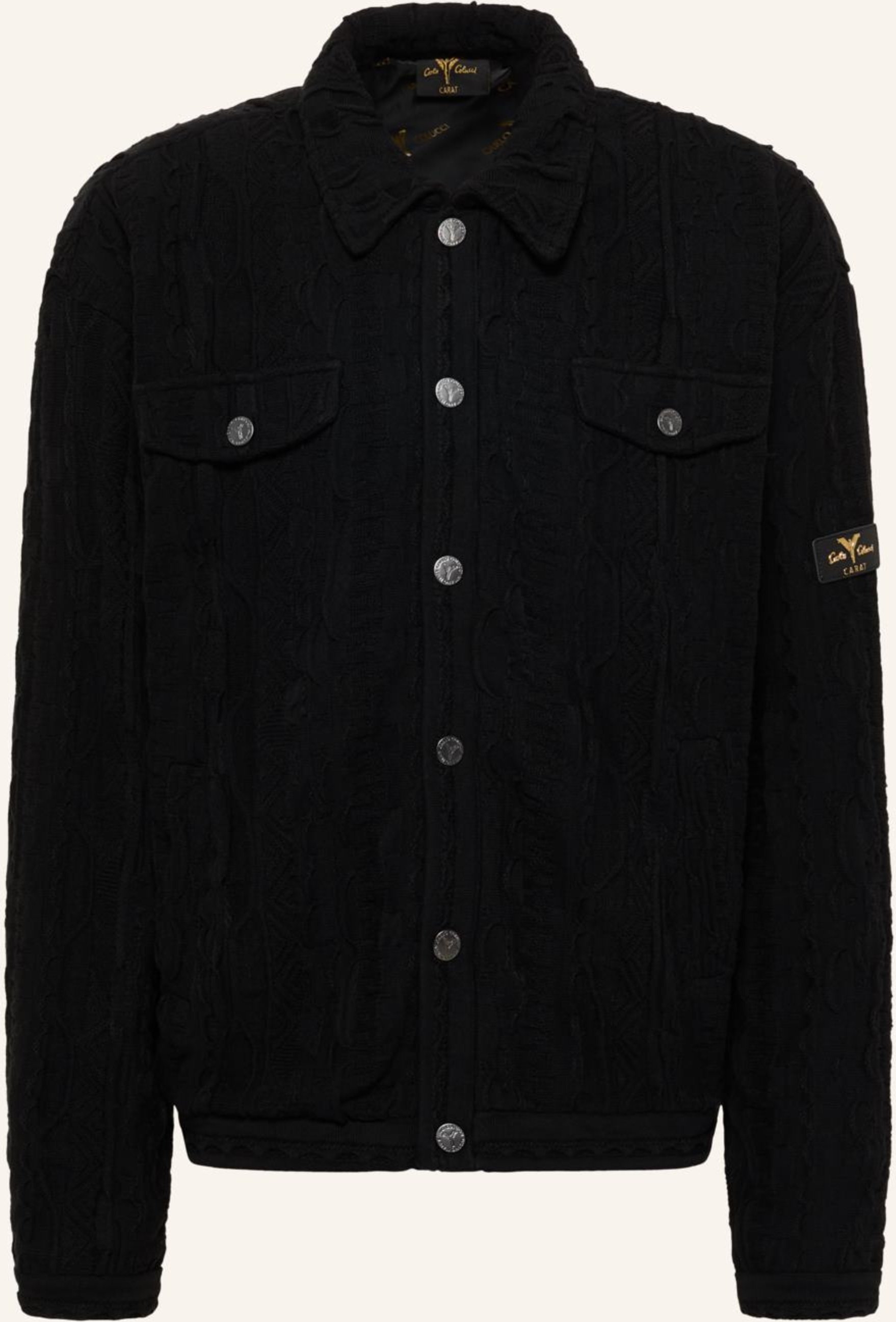 Thumbnail - Carlo Colucci Strickblouson - Carat Dinale schwarz