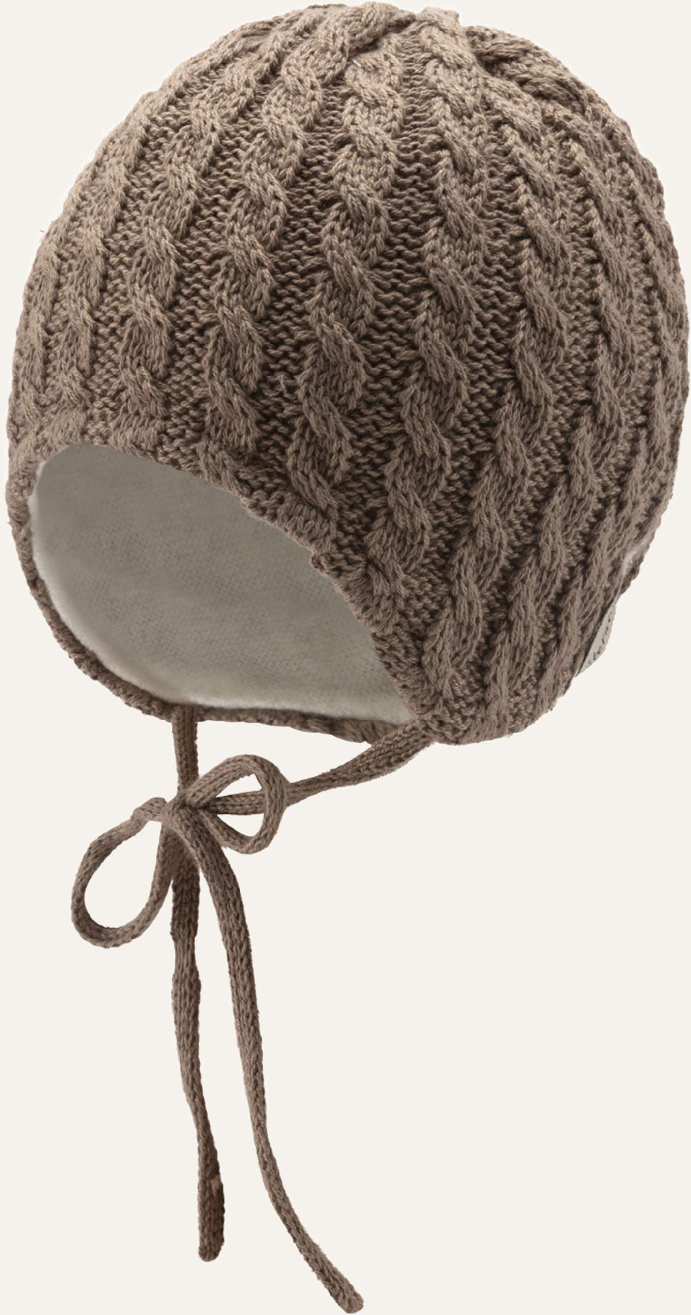 Sterntaler Strickmütze Zopfmuster beige