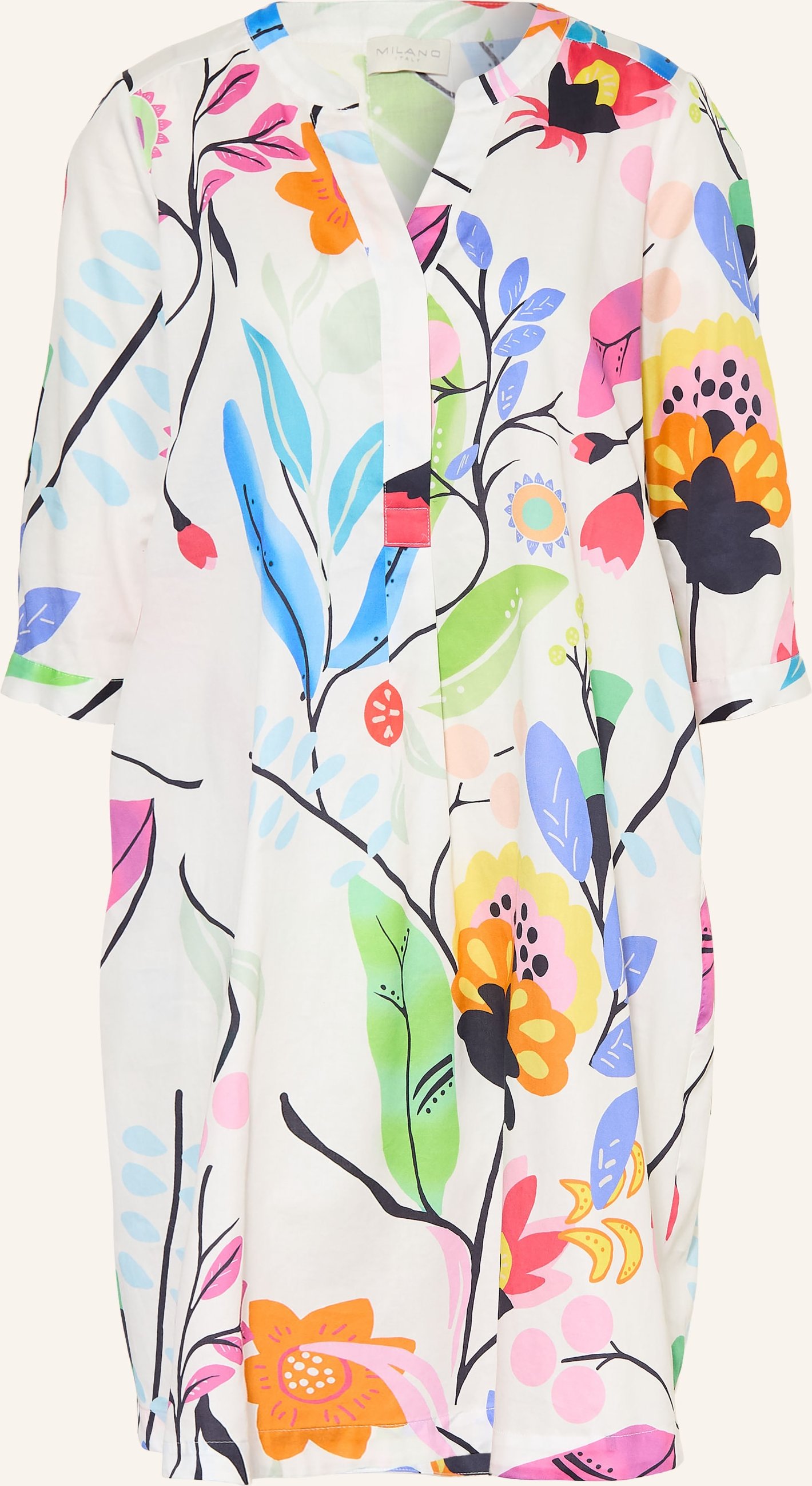 Milano Italy Kleid Mit 3/4-Arm weiss