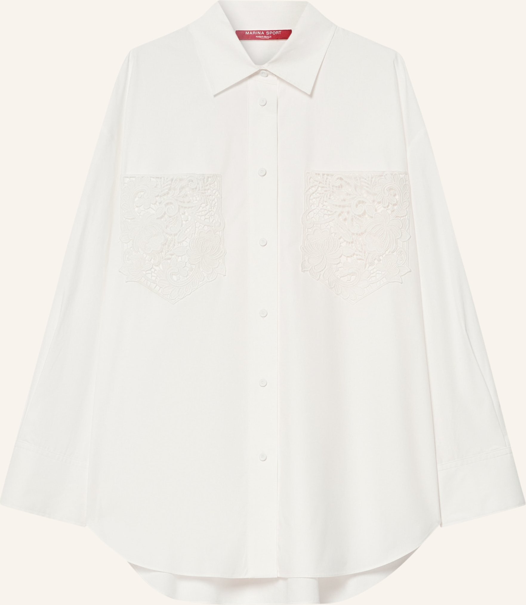 Thumbnail - Marina Rinaldi Hemdbluse Mit Spitze Und Schmucksteinen weiss