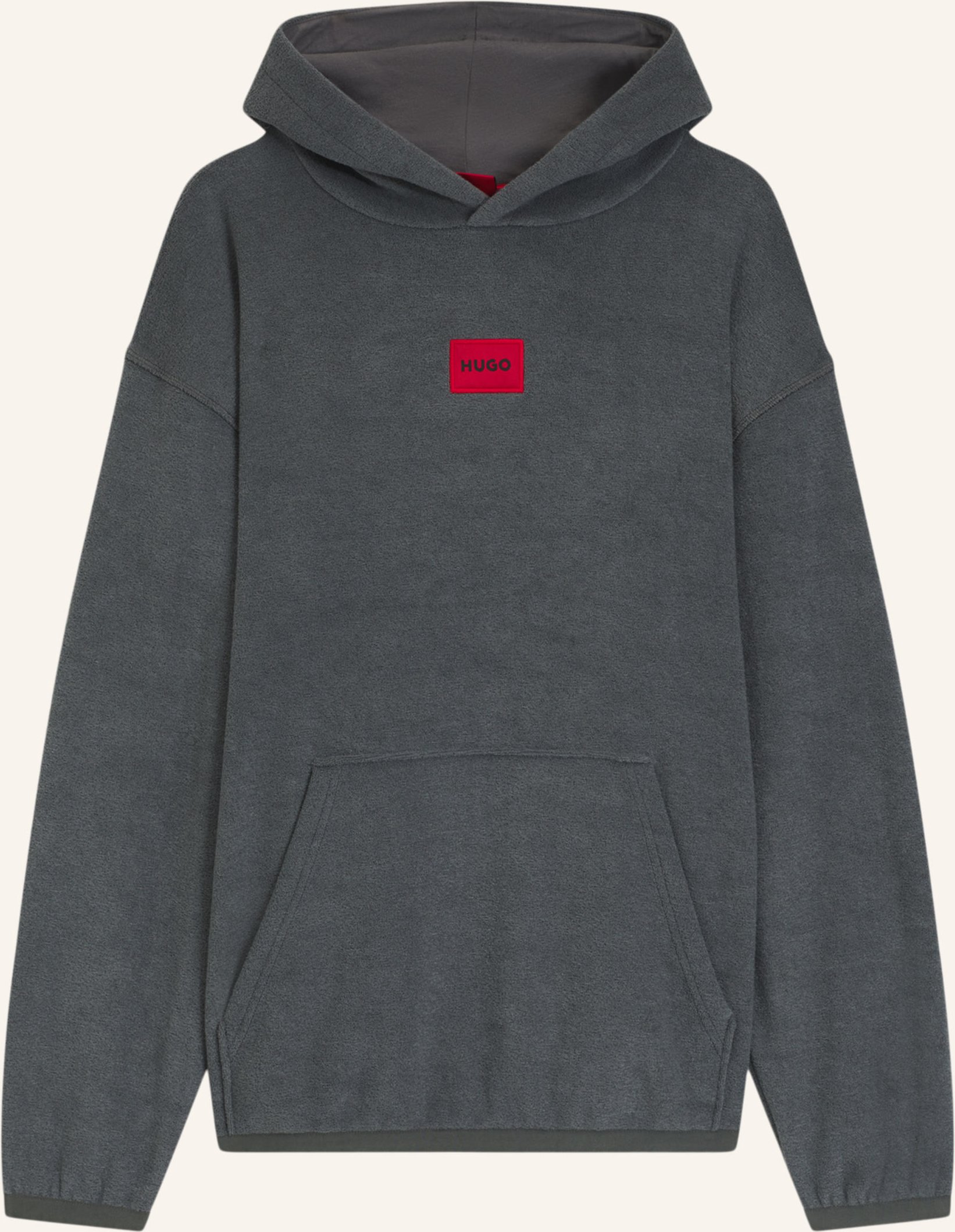 Thumbnail - Hugo Loungewear Oberteil Terry Hoodie Relaxed Fit grau