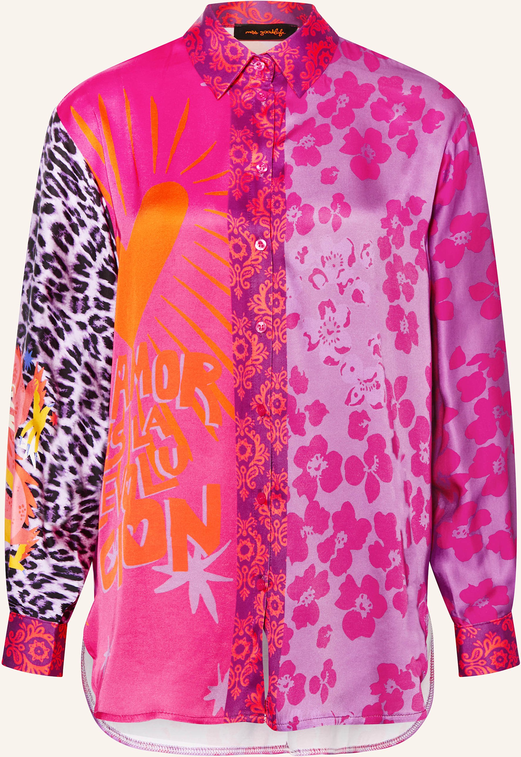 Miss Goodlife Hemdbluse Aus Satin pink