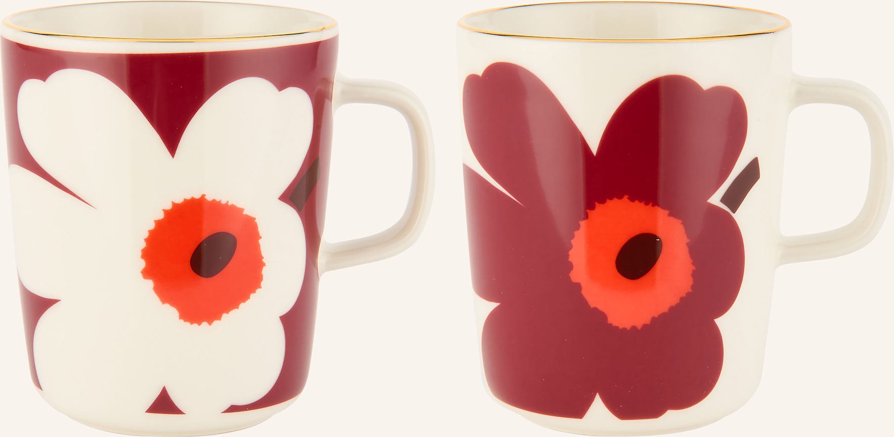 Marimekko 2er-Set Henkelbecher Oiva weiss