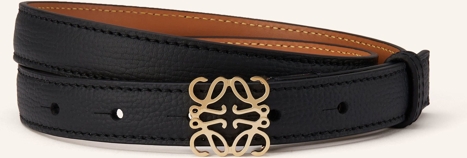 Loewe Ledergürtel Anagram schwarz