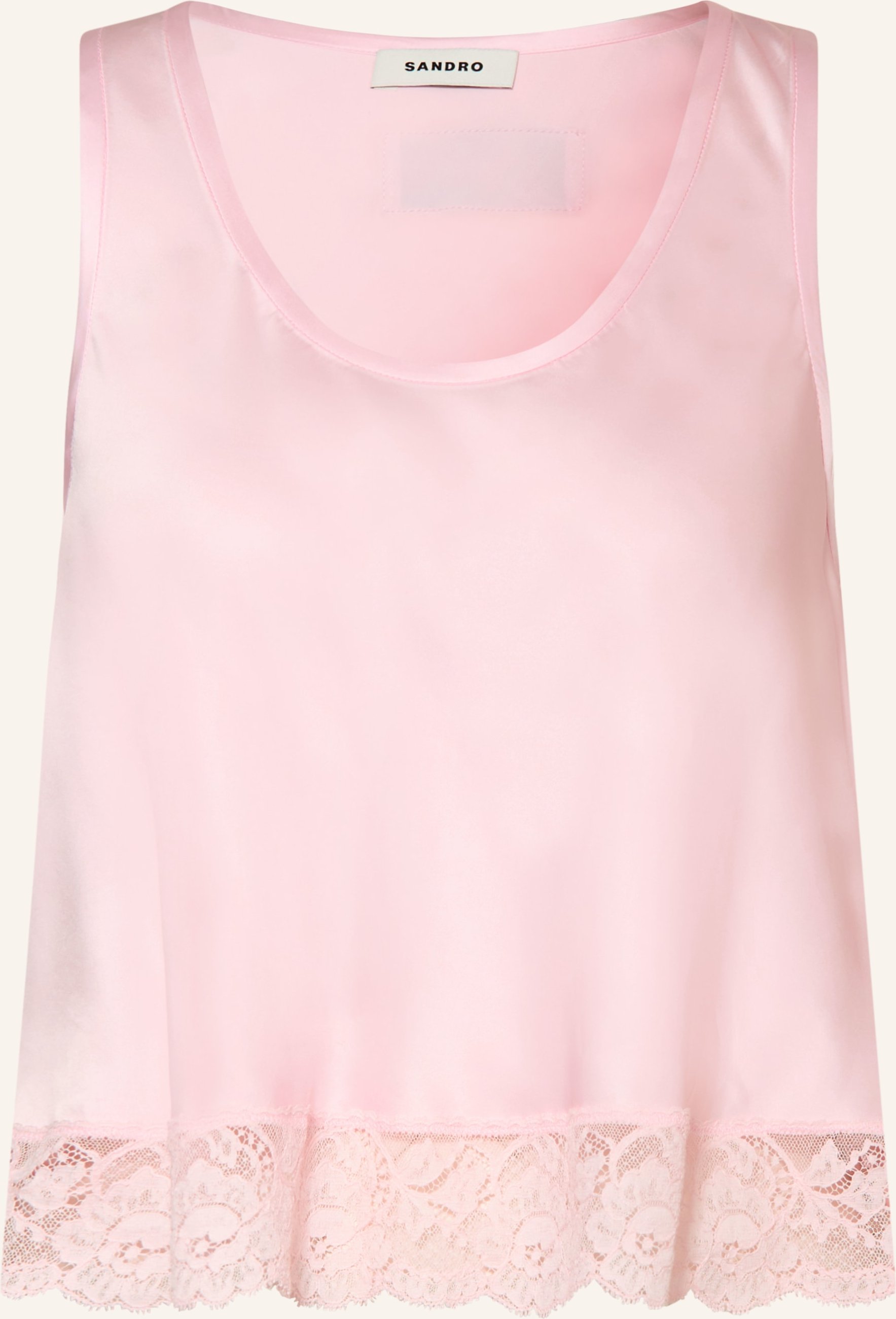 Sandro Satintop Mit Spitze rosa