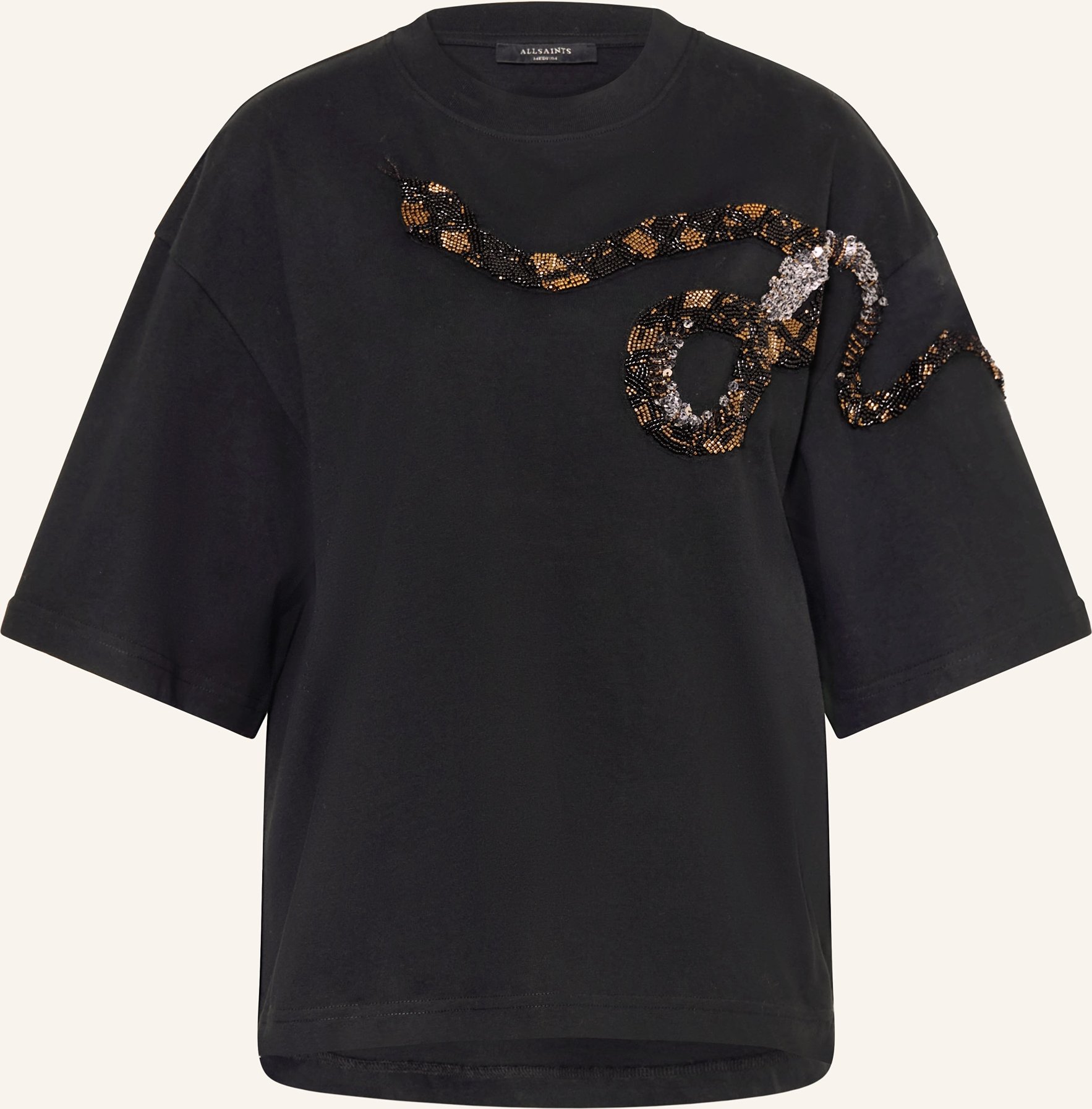 Allsaints T-Shirt Ouros Amelie Mit Schmucksteinen schwarz