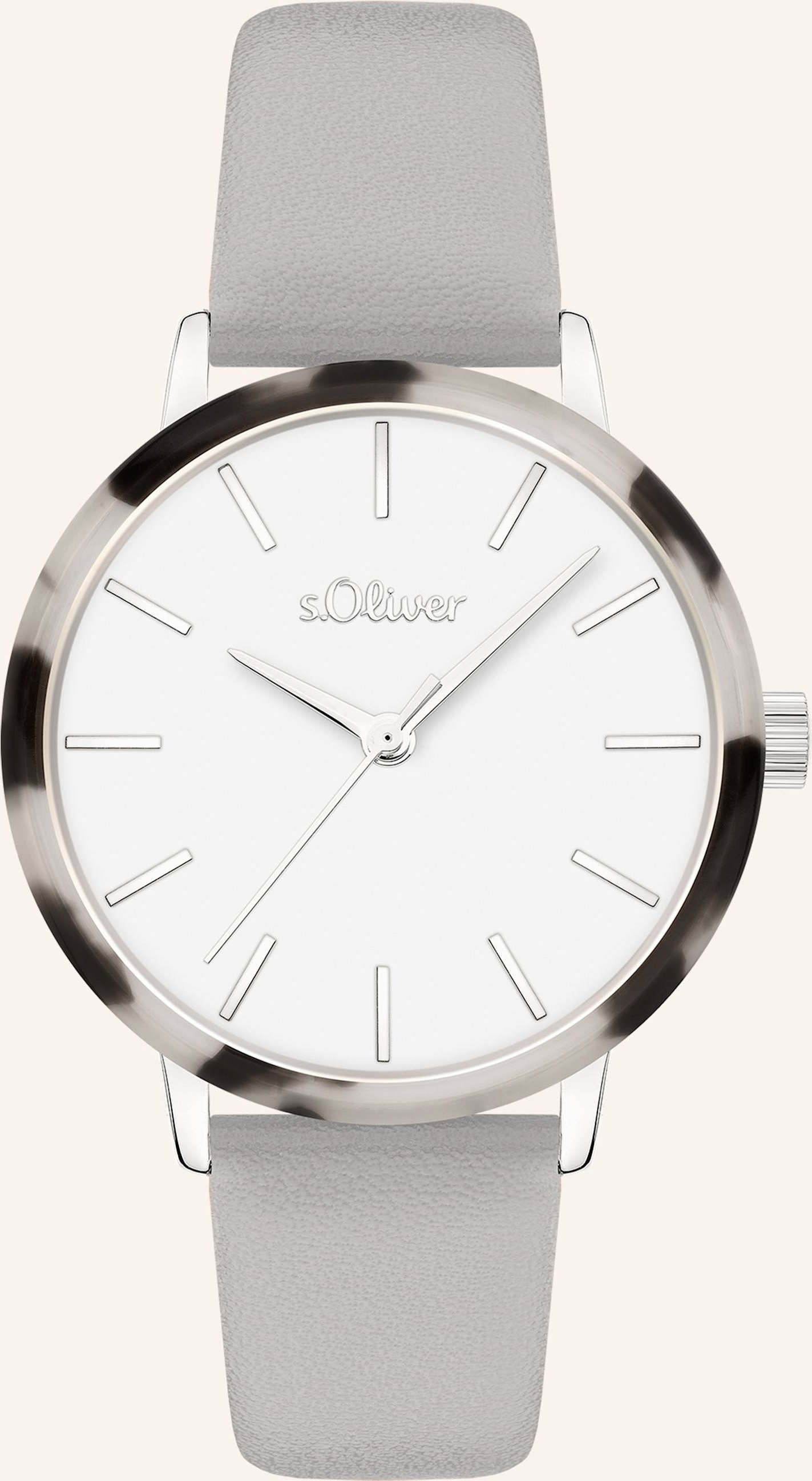 S.Oliver Armbanduhr Aus Kunstleder grau