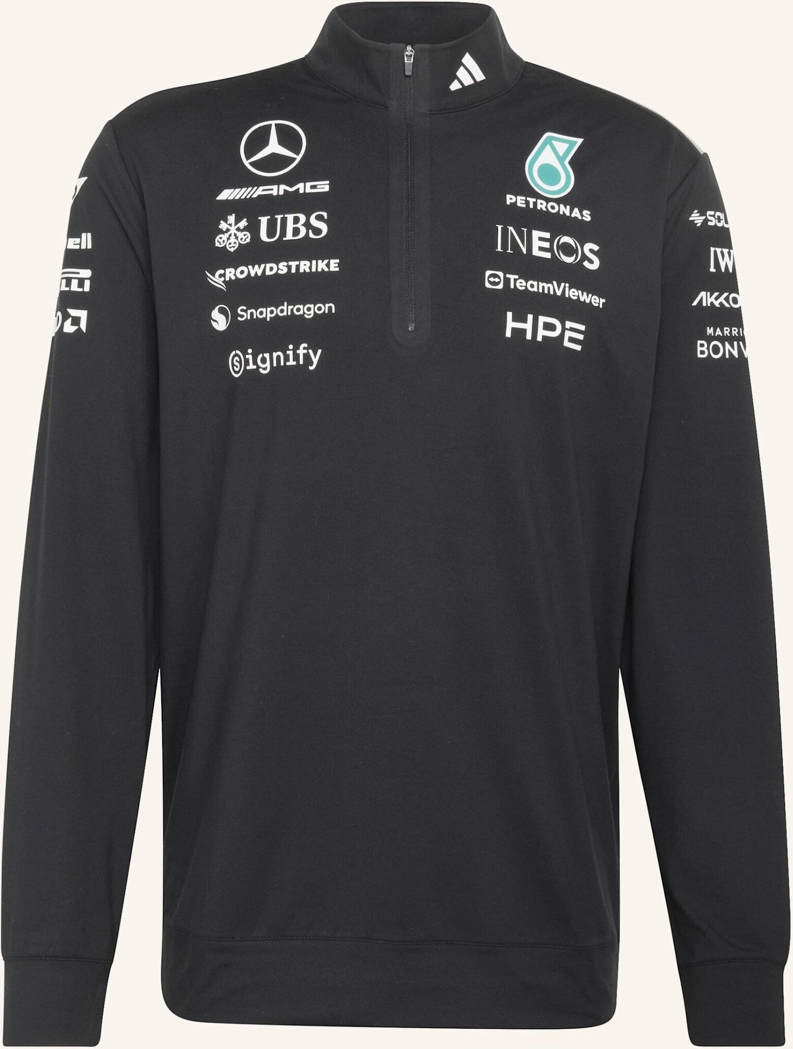 Adidas Mercedes-Amg Petronas Formula 1 Team Engineers Quarter Zip Sweatshirt schwarz