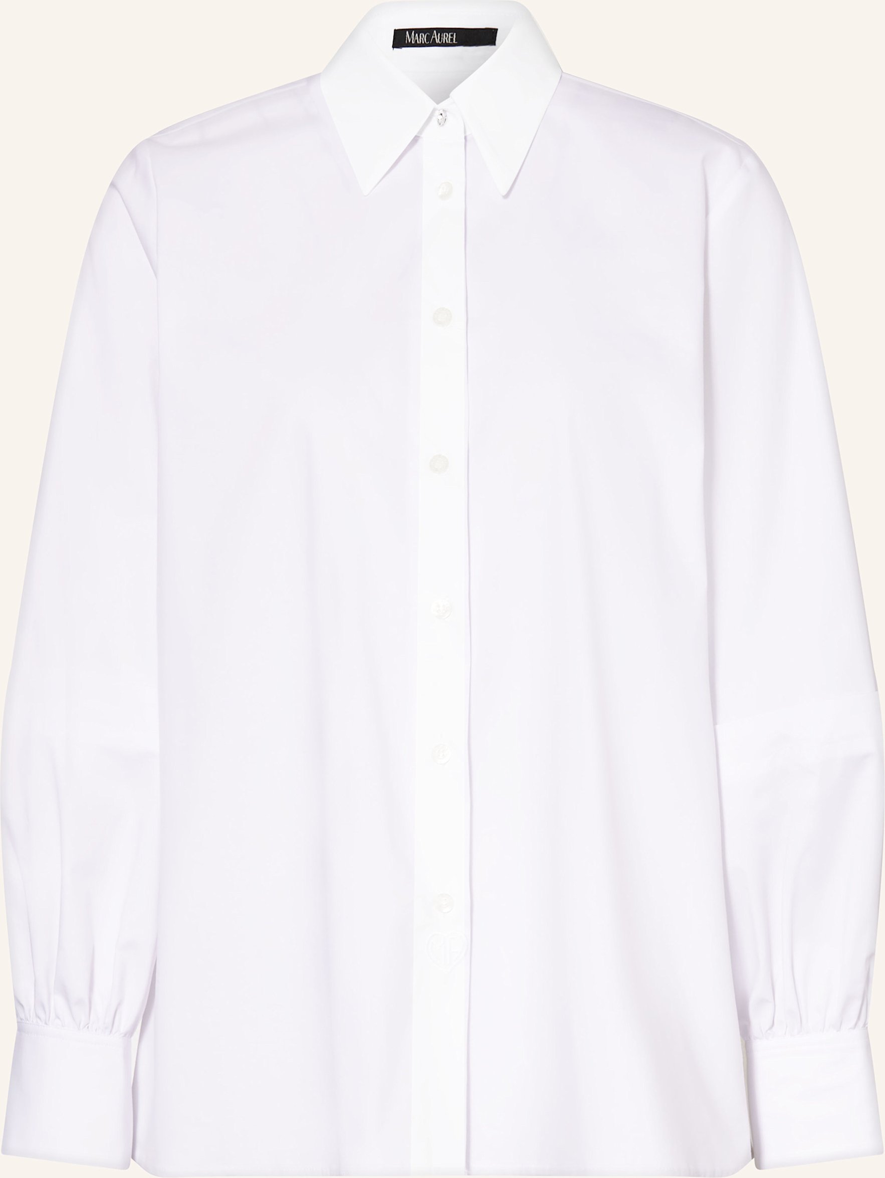 Marc Aurel Hemdbluse Mit Volants Und Schmucksteinen weiss