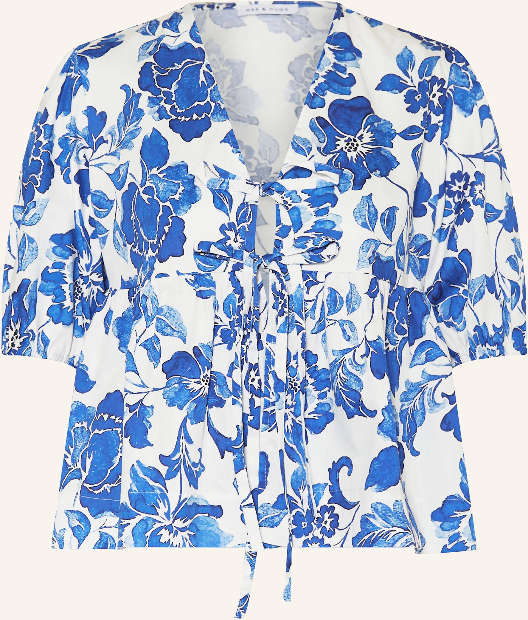 Mrs & Hugs Cropped-Bluse blau