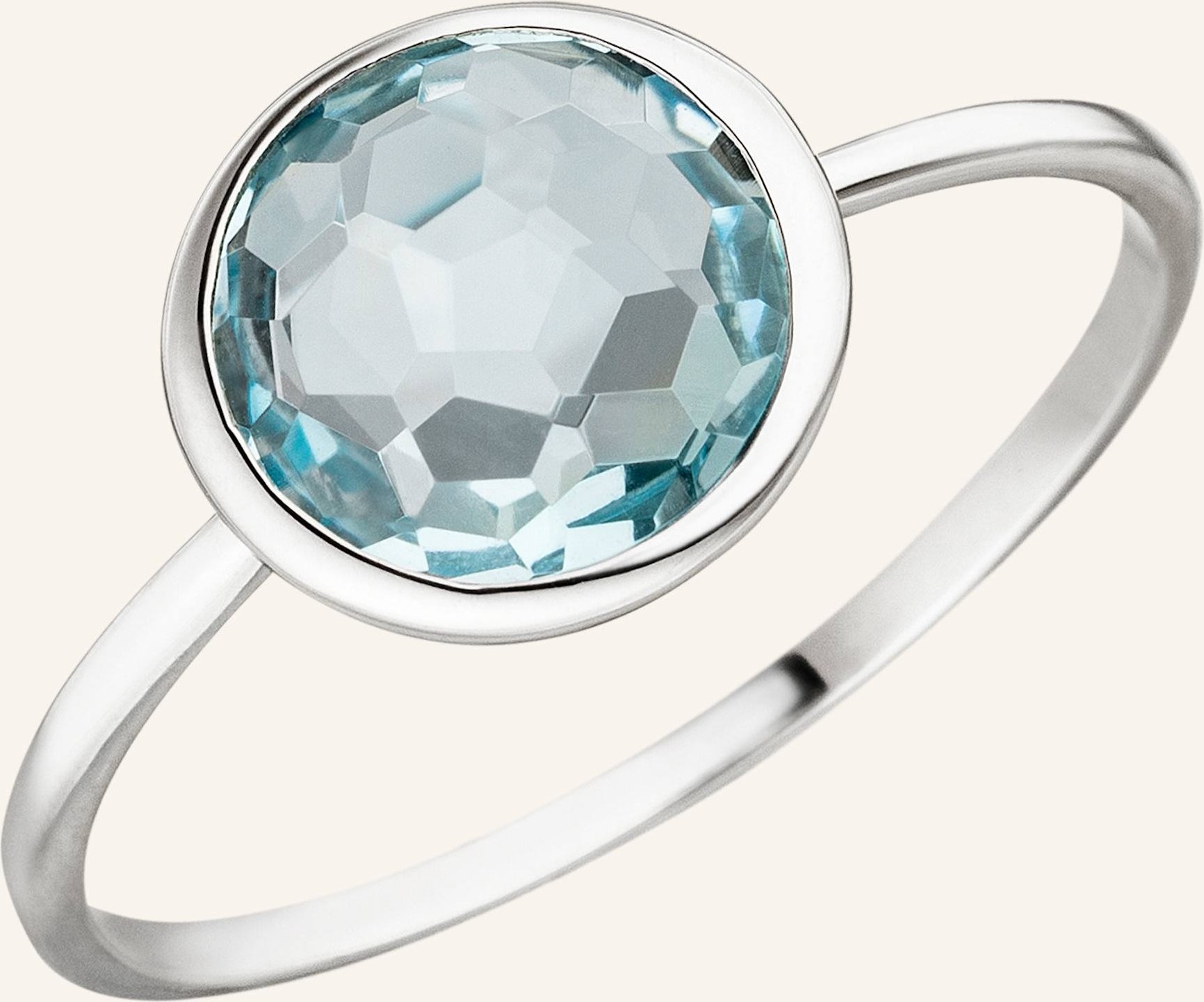 Leaf Ring Blue Topaz Aus 14 Karat Weißgold silber