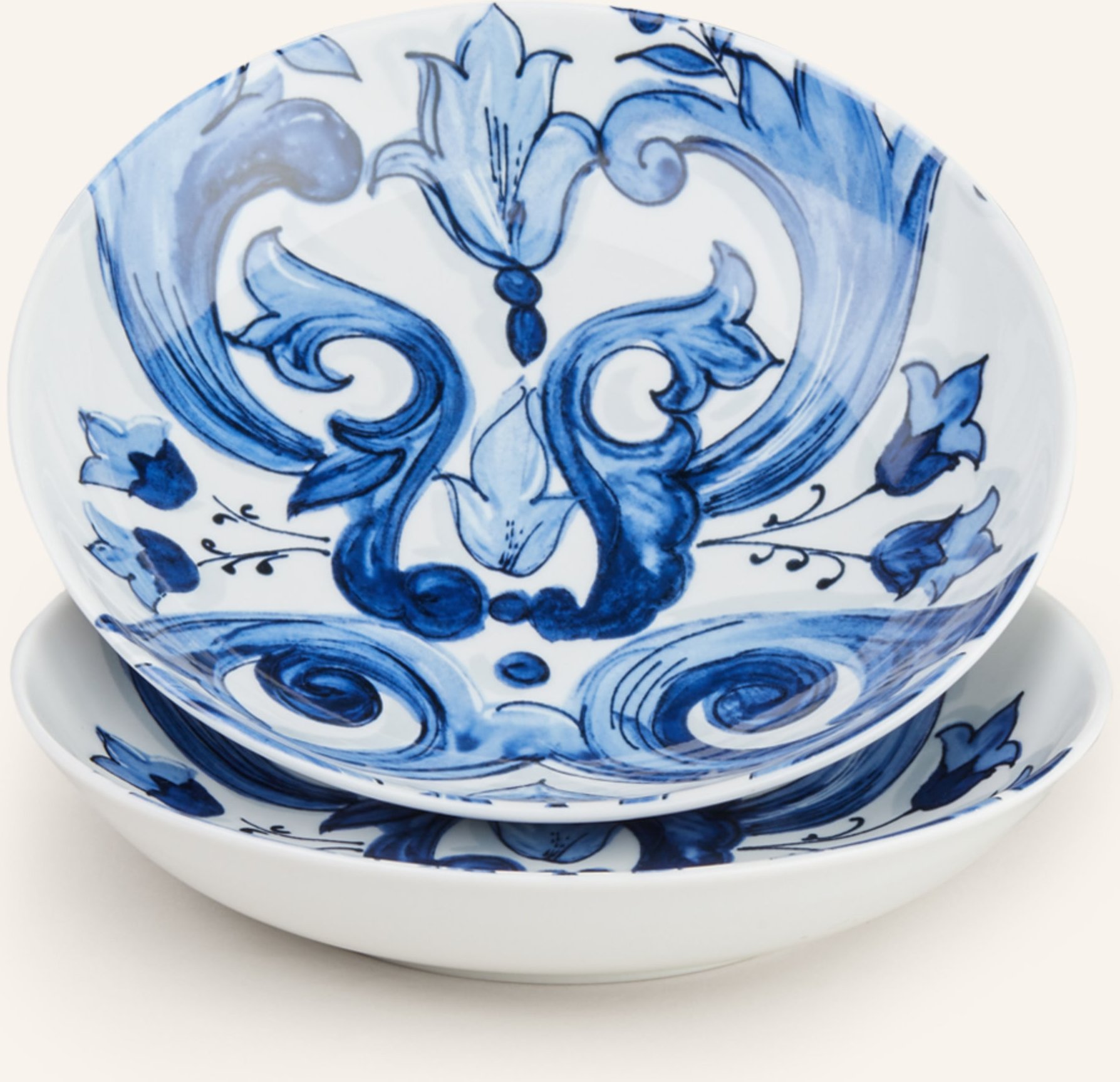 Thumbnail - Dolce & Gabbana Casa 2er-Set Suppenteller blau