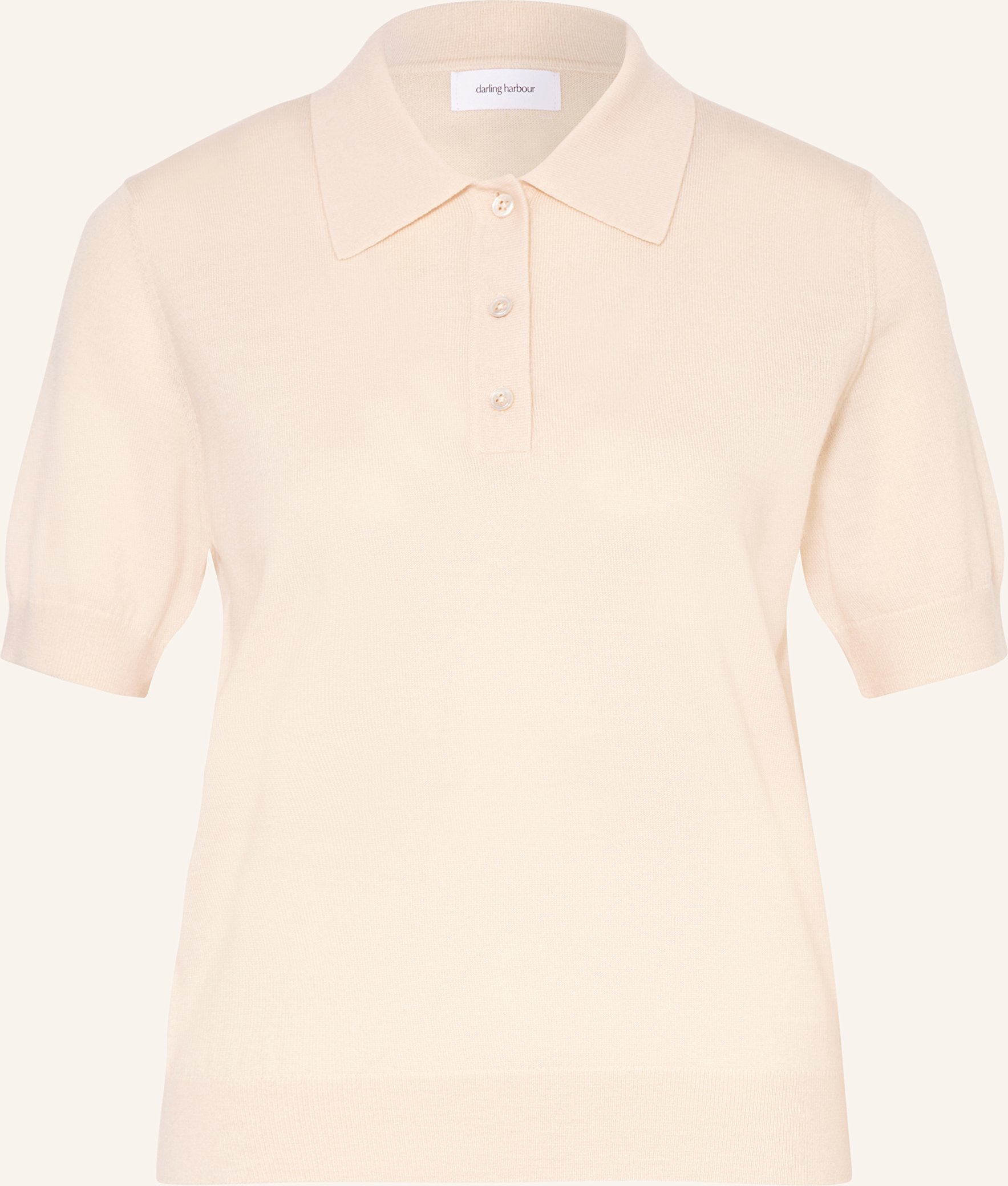 Darling Harbour Strick-Poloshirt weiss