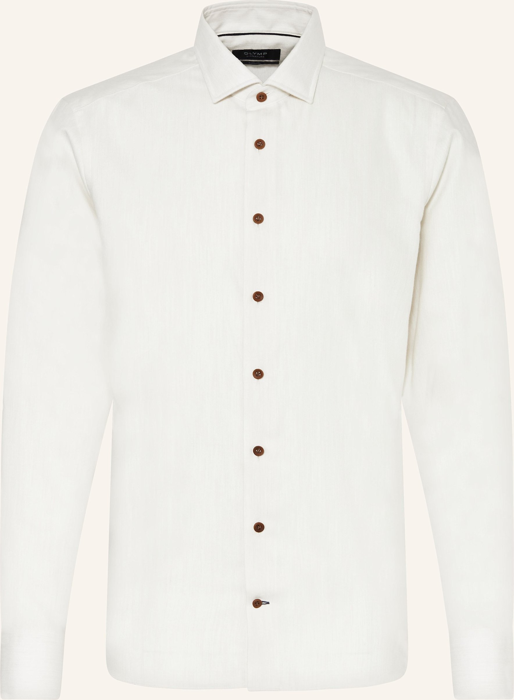 Thumbnail - Olymp Signature Flanellhemd Casual Fit beige