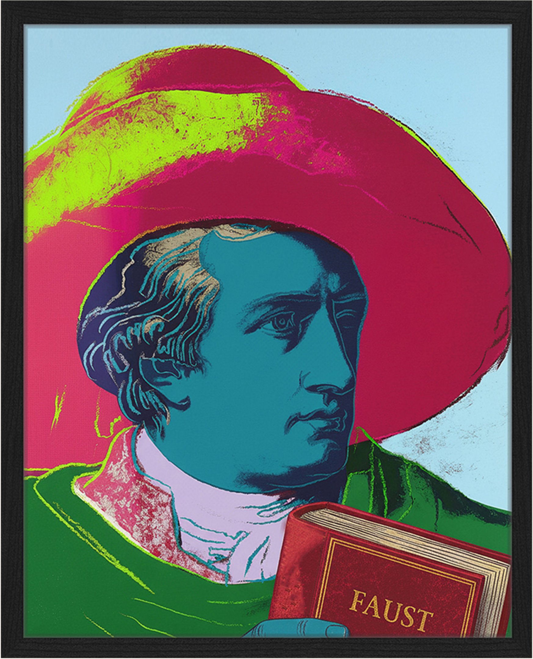 Any Image Wandbild Goethe In Farbe Mit Rahmen schwarz