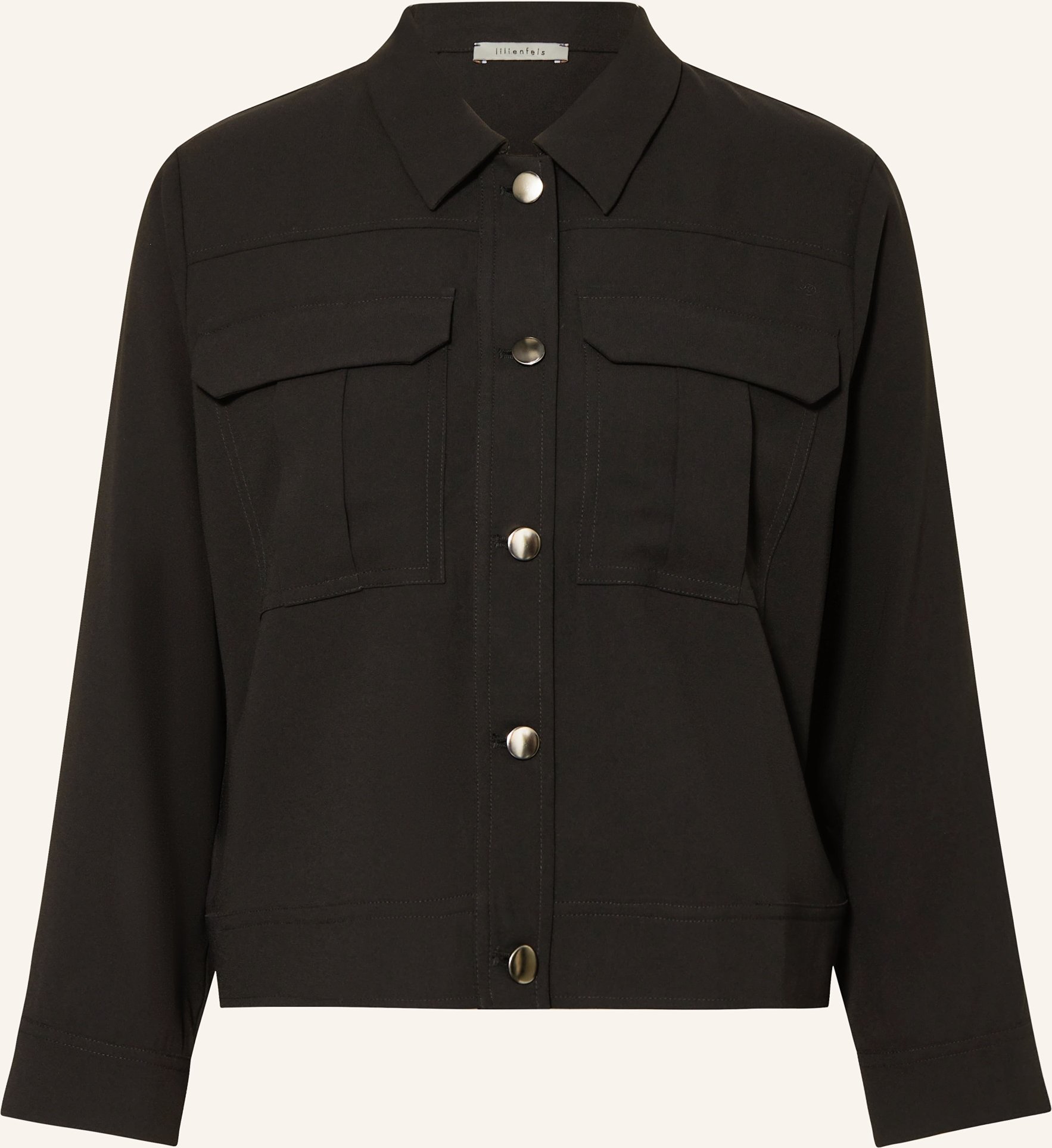 Lilienfels Hemdbluse Mit 3/4-Arm schwarz