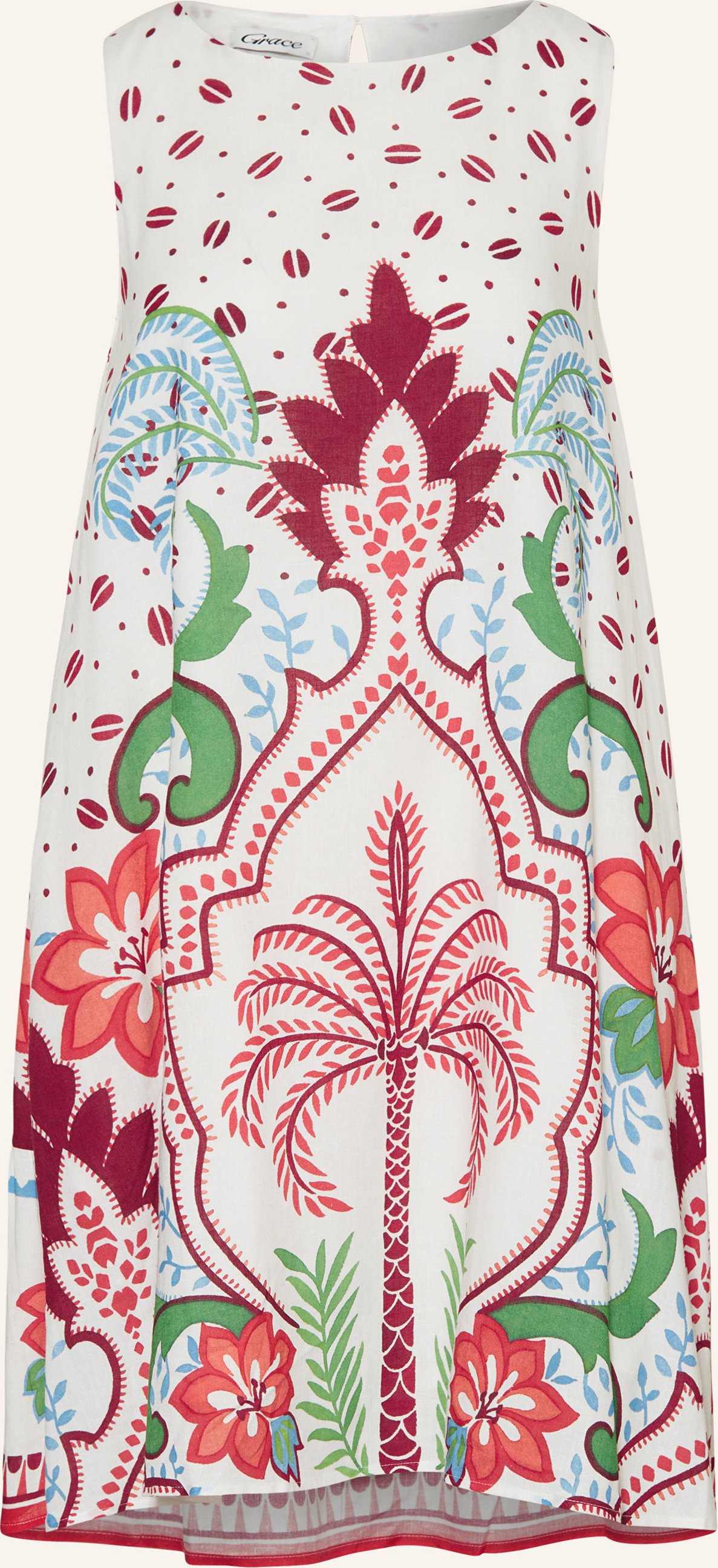 Grace Kleid Mit Leinen beige