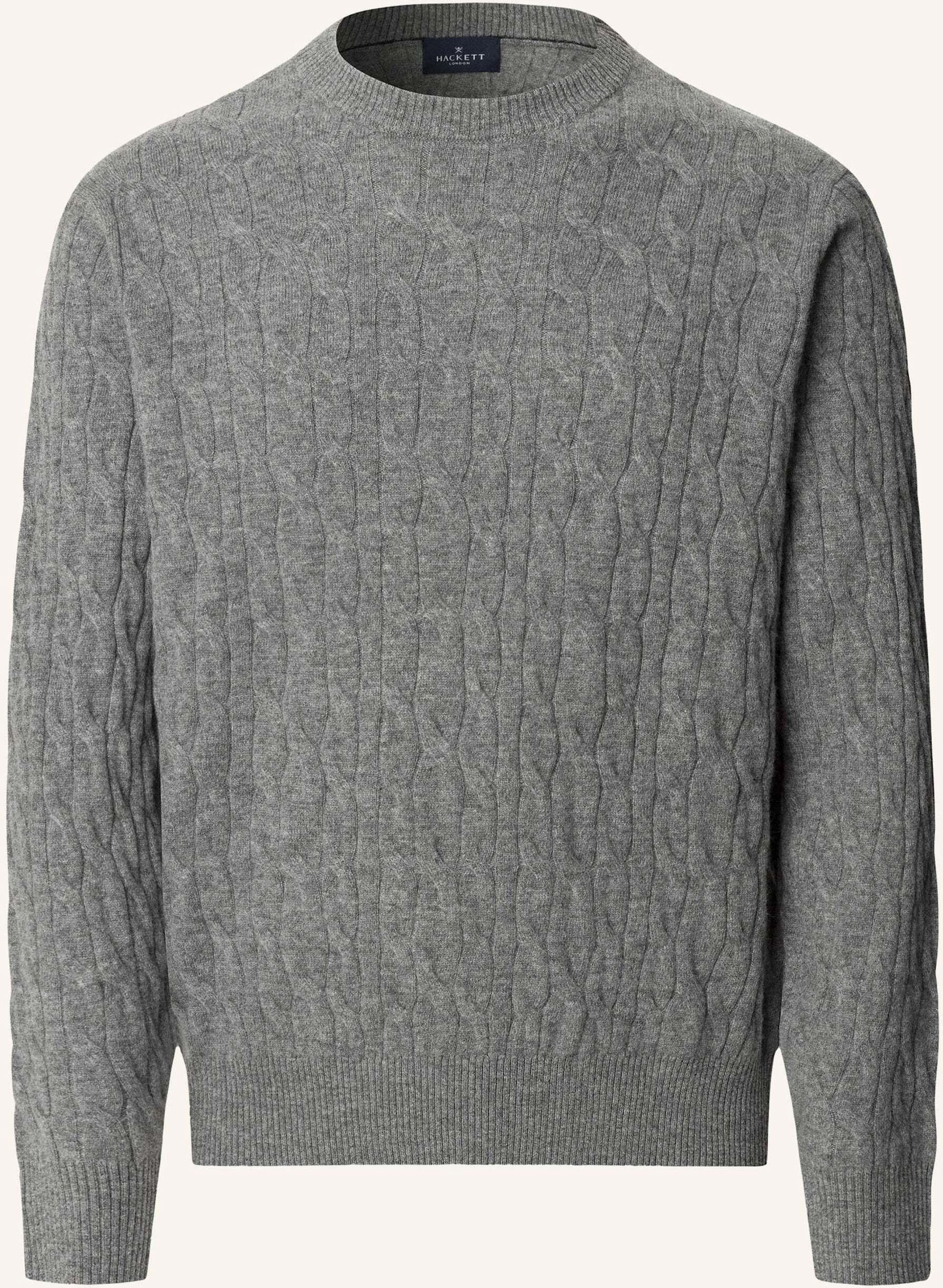 Hackett London Pullover Lw Cable Crew grau