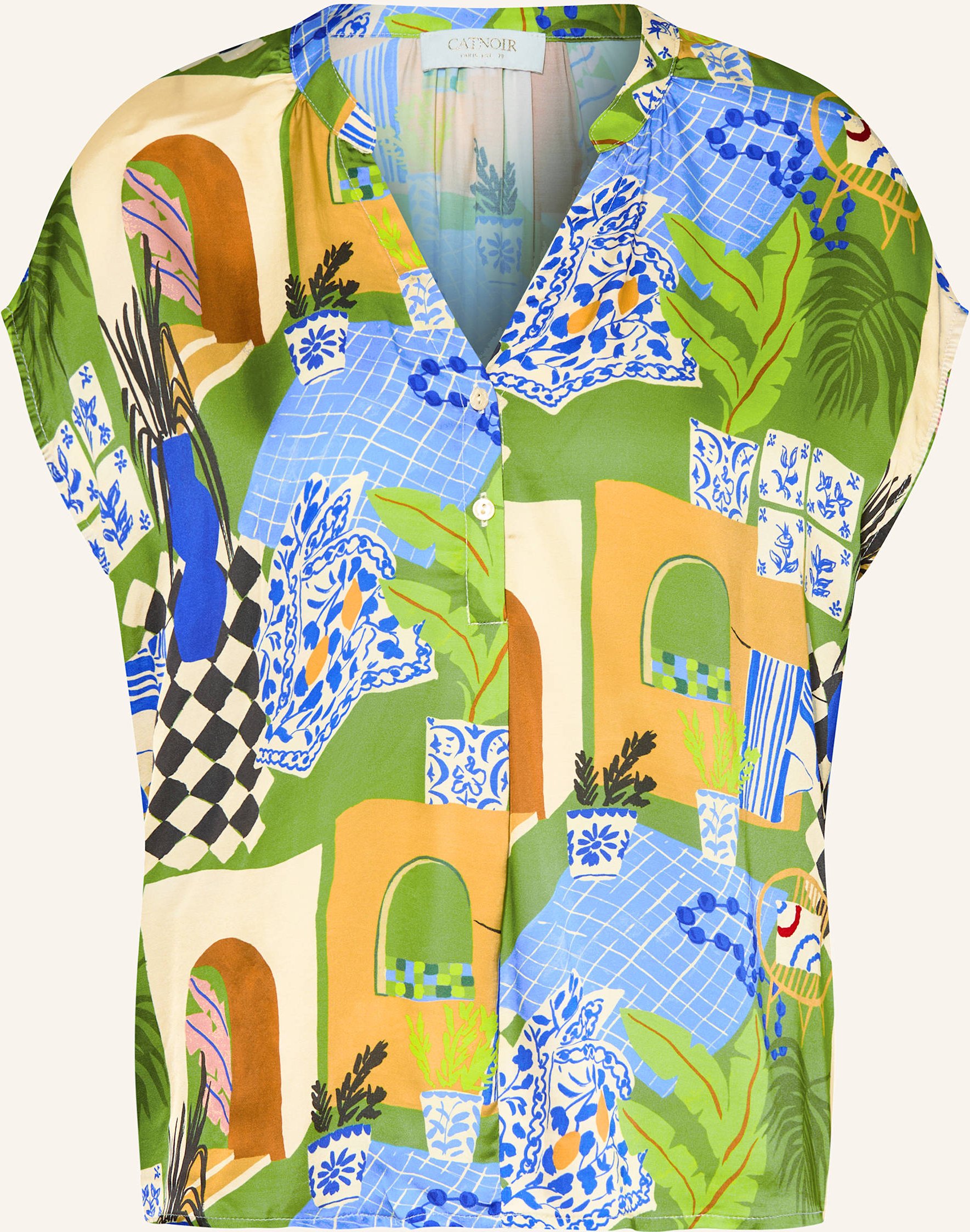 Catnoir Blusenshirt Aus Satin gruen