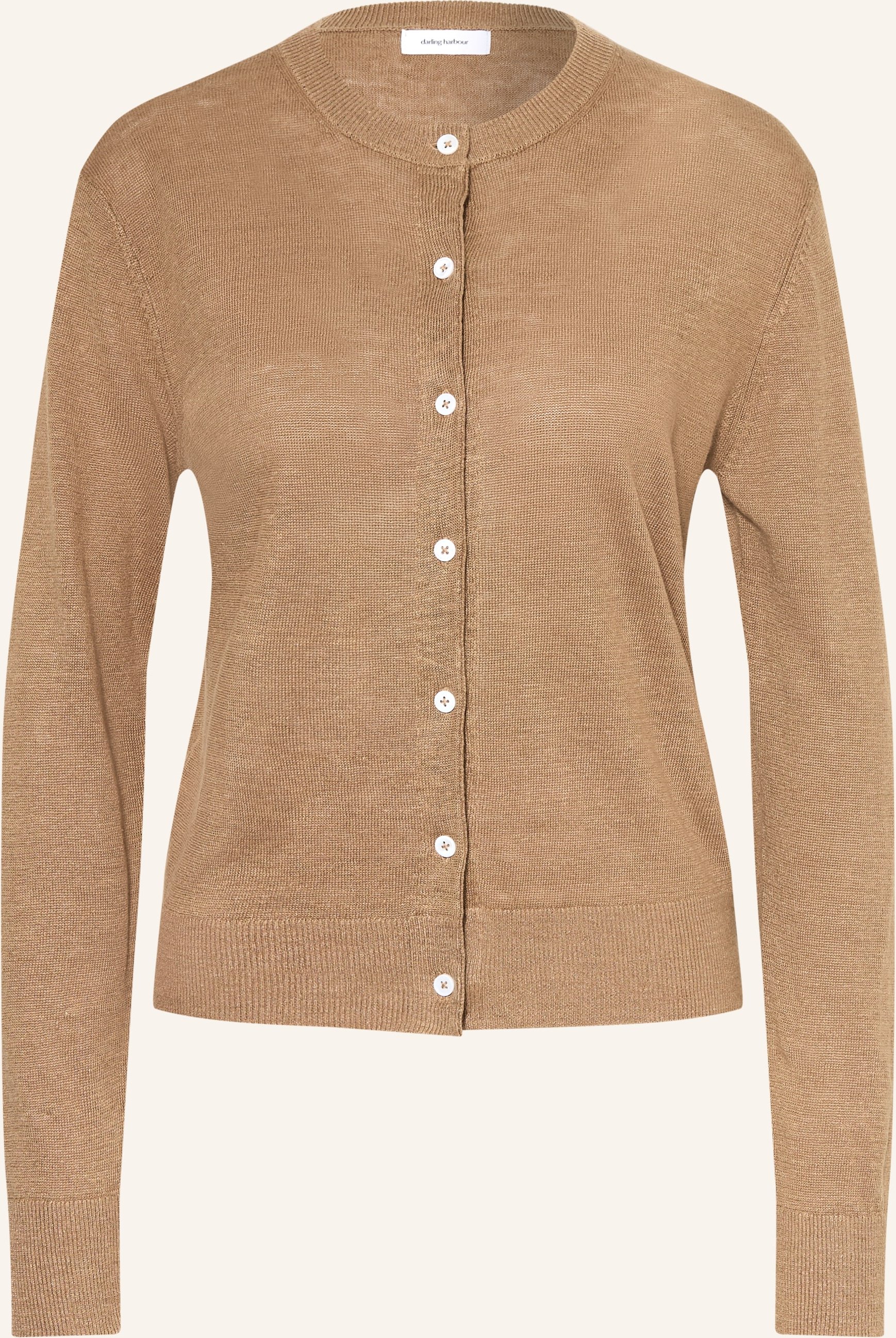Darling Harbour Strickjacke Aus Leinen braun