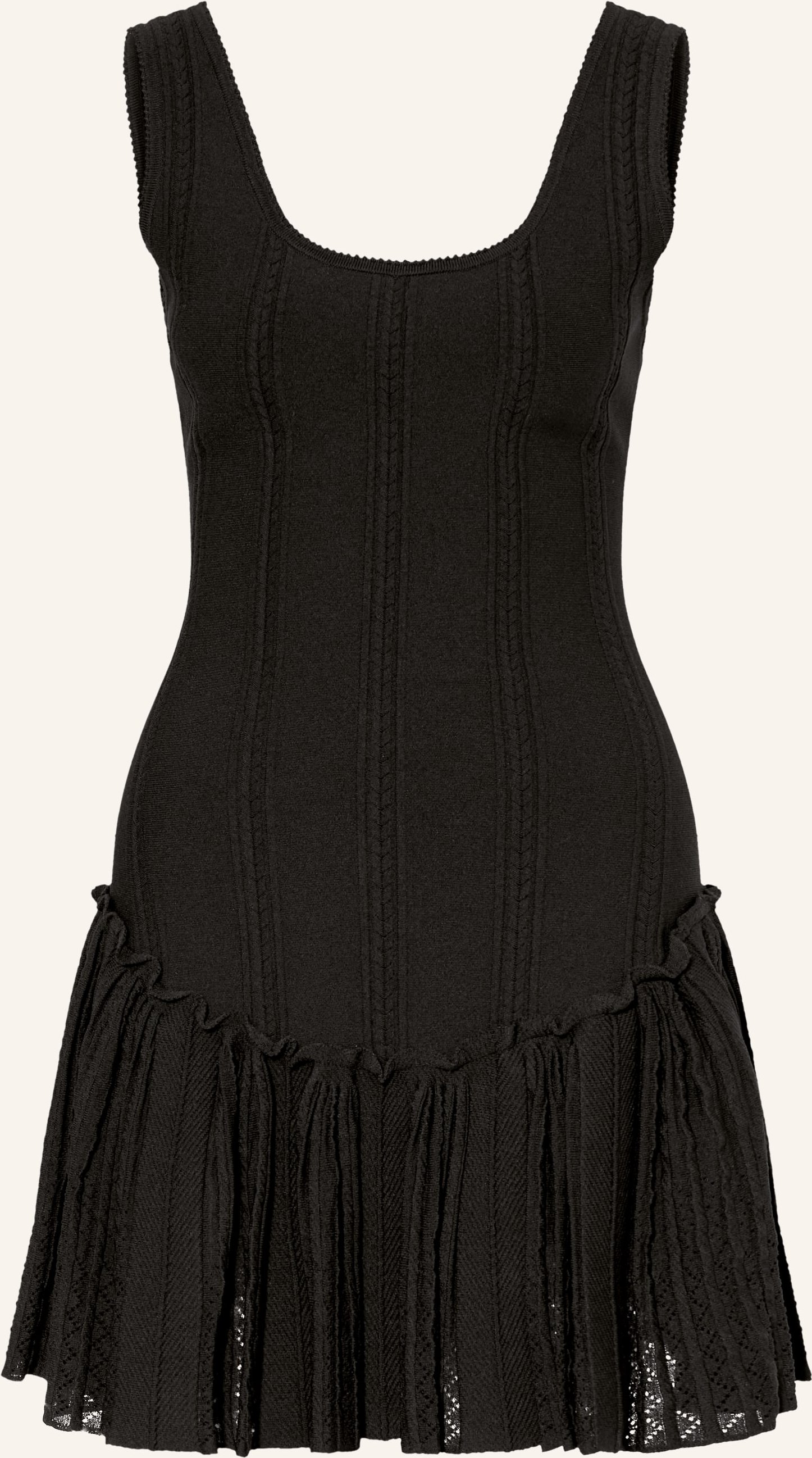 Sandro Strickkleid Mit Volants schwarz