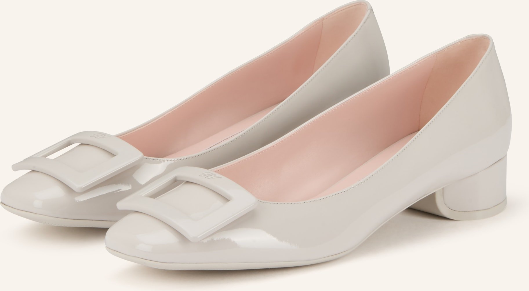 Roger Vivier Lack-Pumps U Look weiss