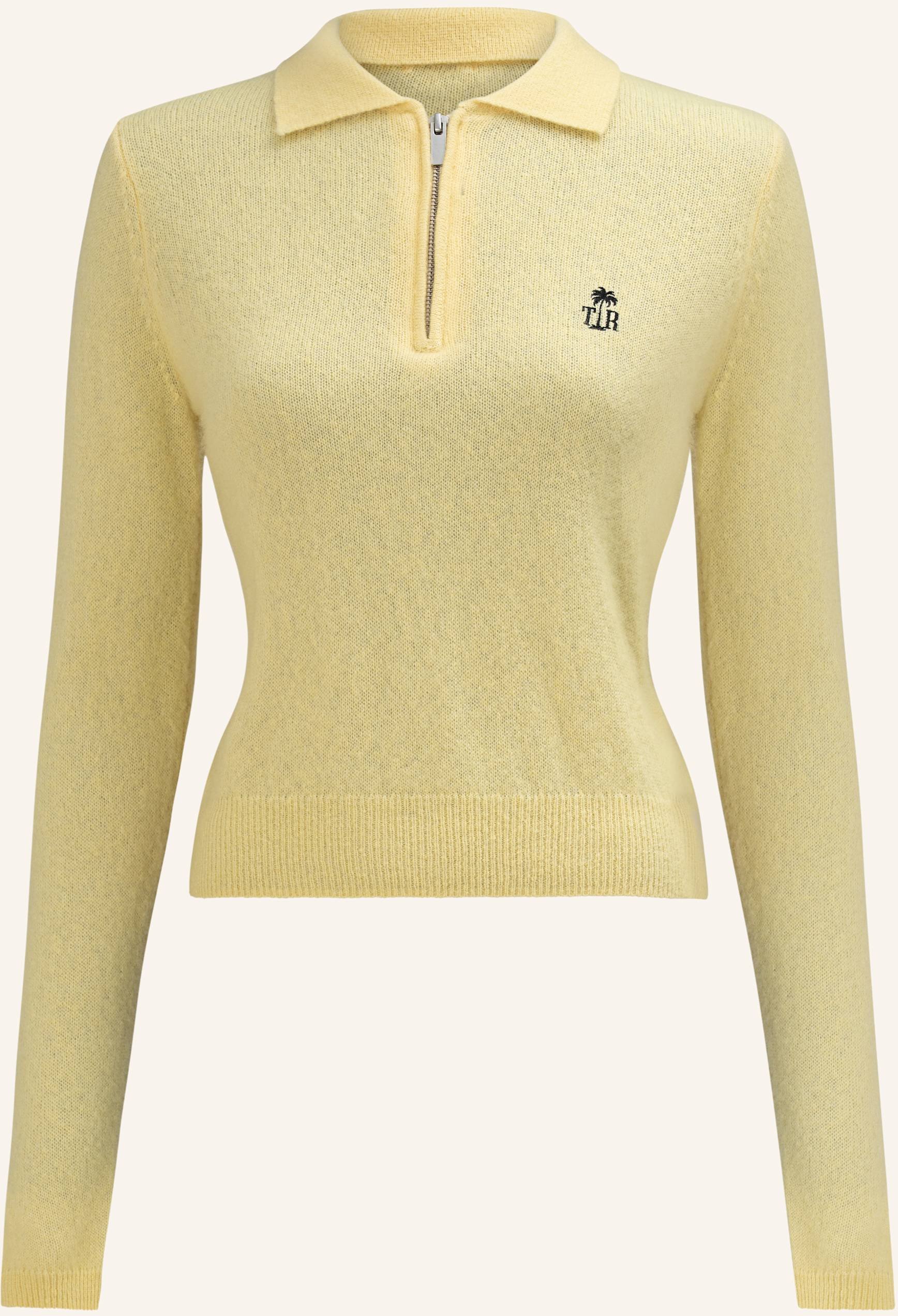 True Religion Strick-Poloshirt Amara gelb