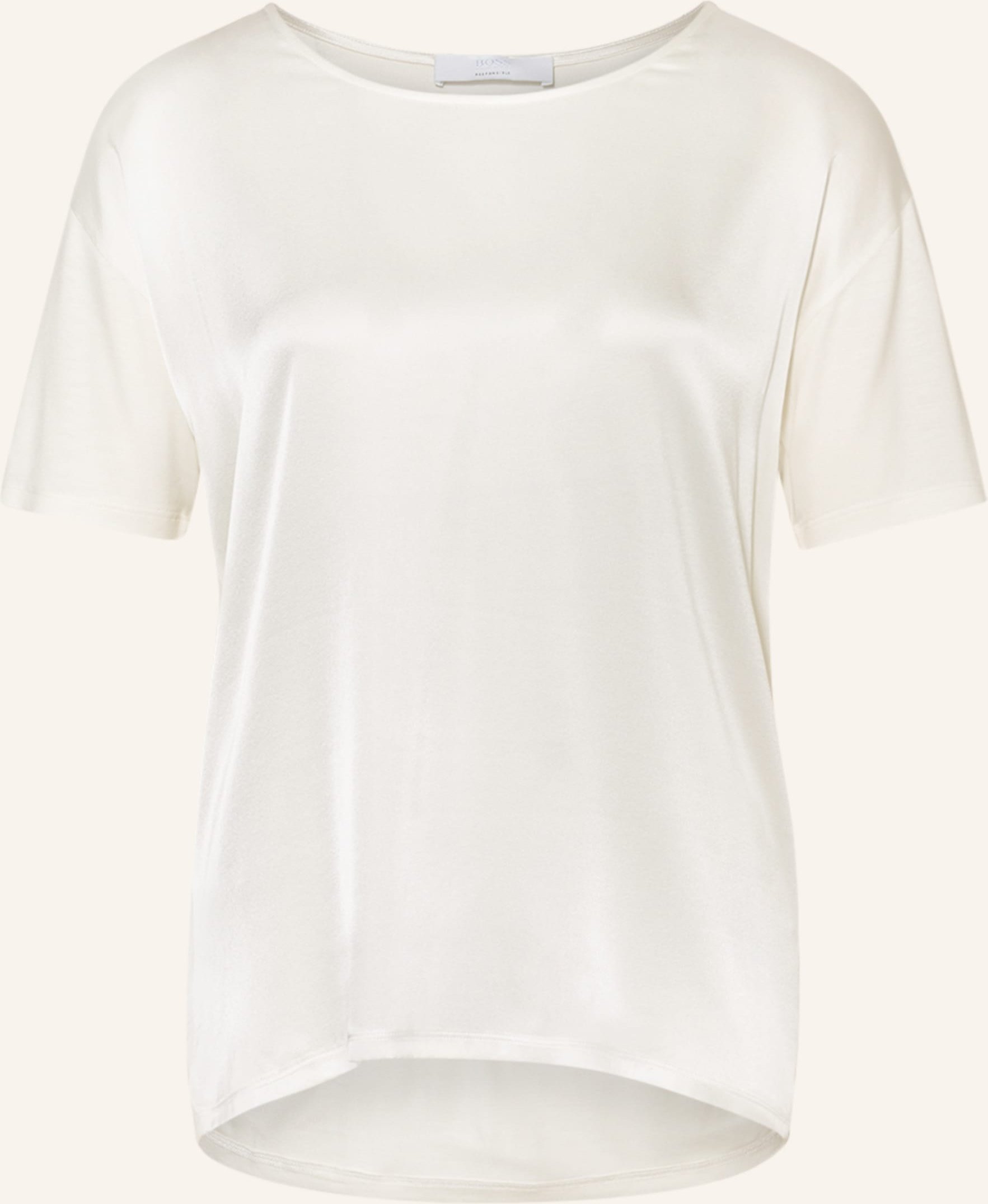 Thumbnail - Boss Blusenshirt Esandy Im Materialmix Mit Seide weiss