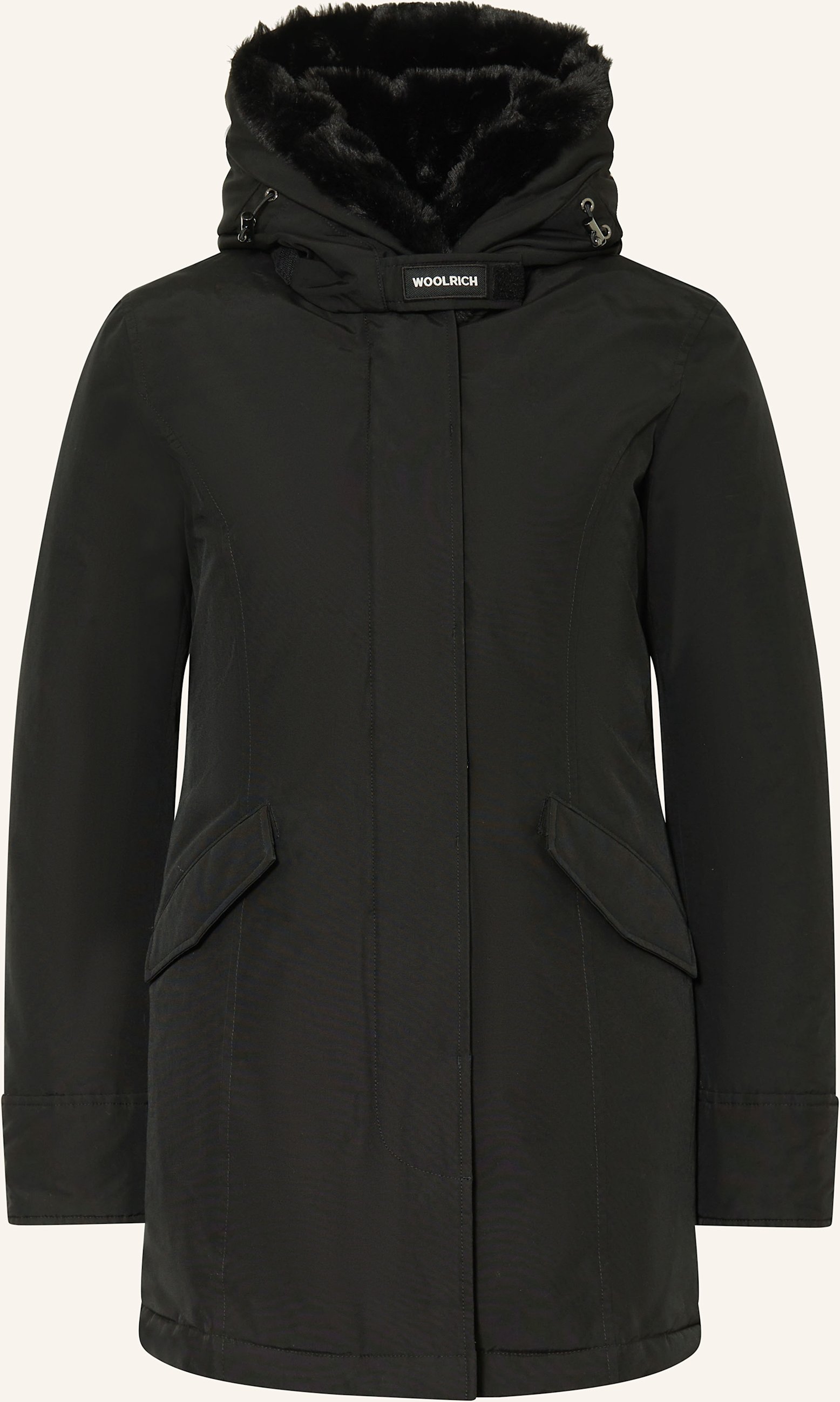 Woolrich Daunenjacke Beaker Mit Kunstpelz schwarz