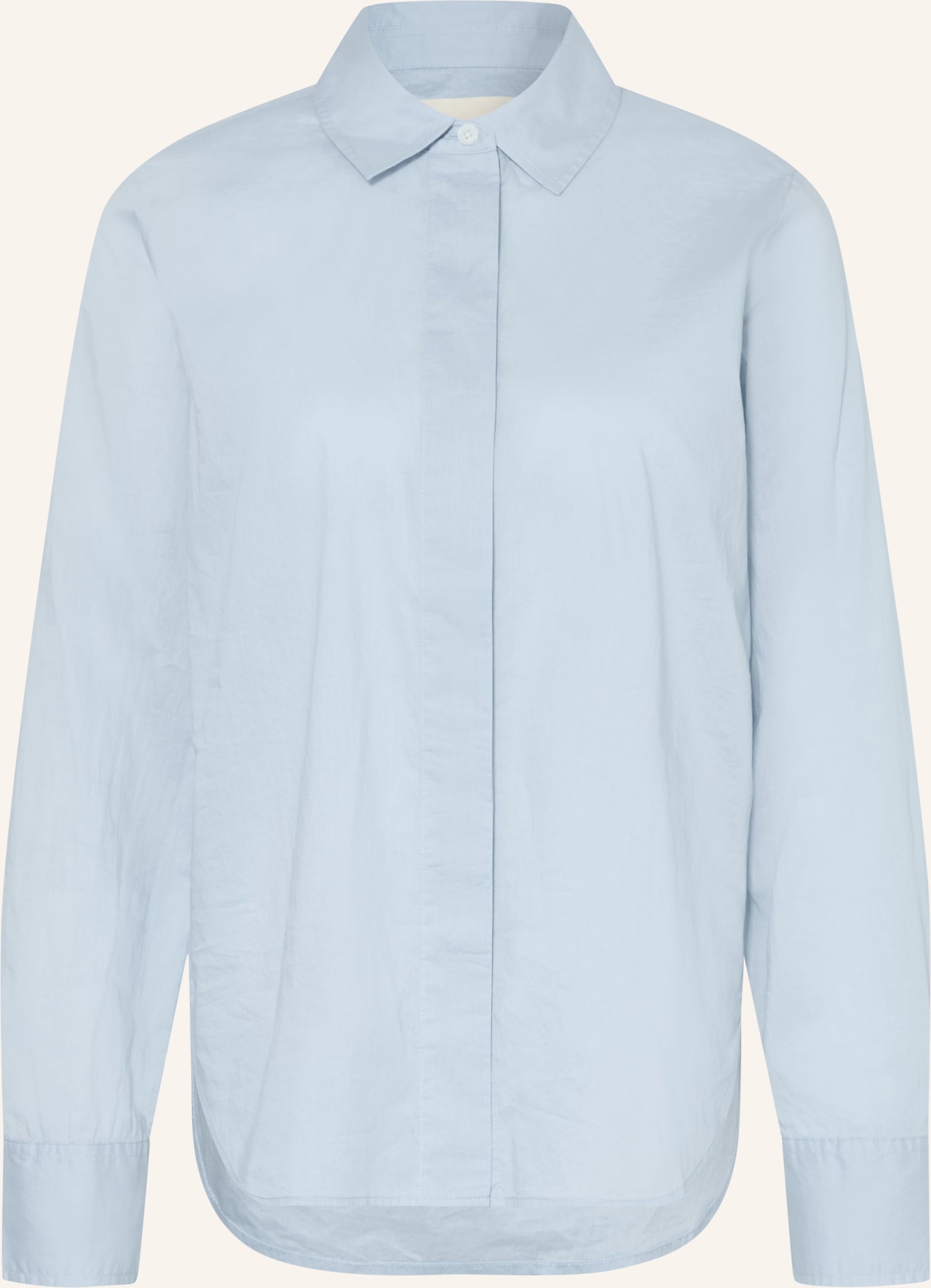 Closed Oversized-Hemdbluse blau