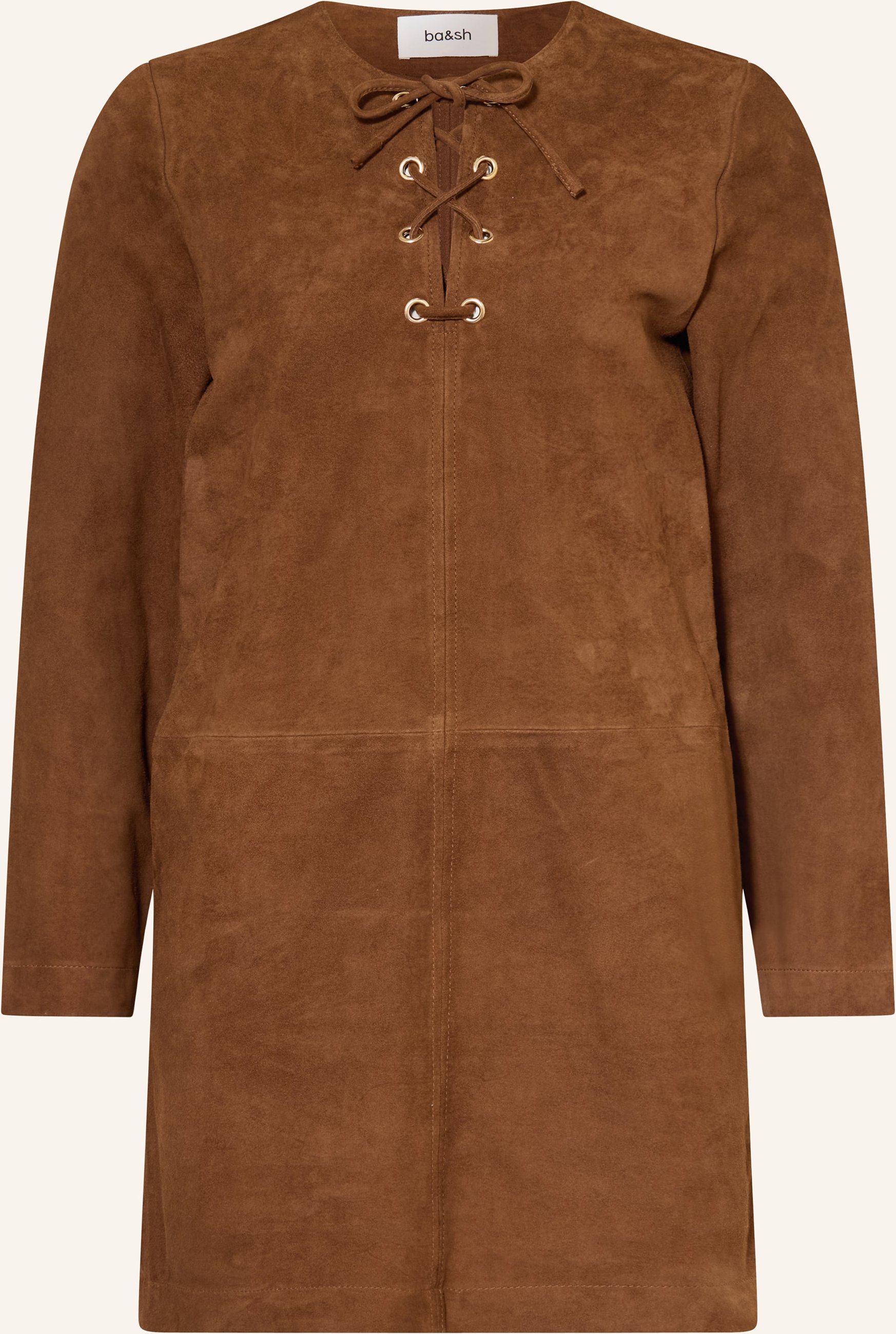 Ba&Sh Lederkleid Seda braun