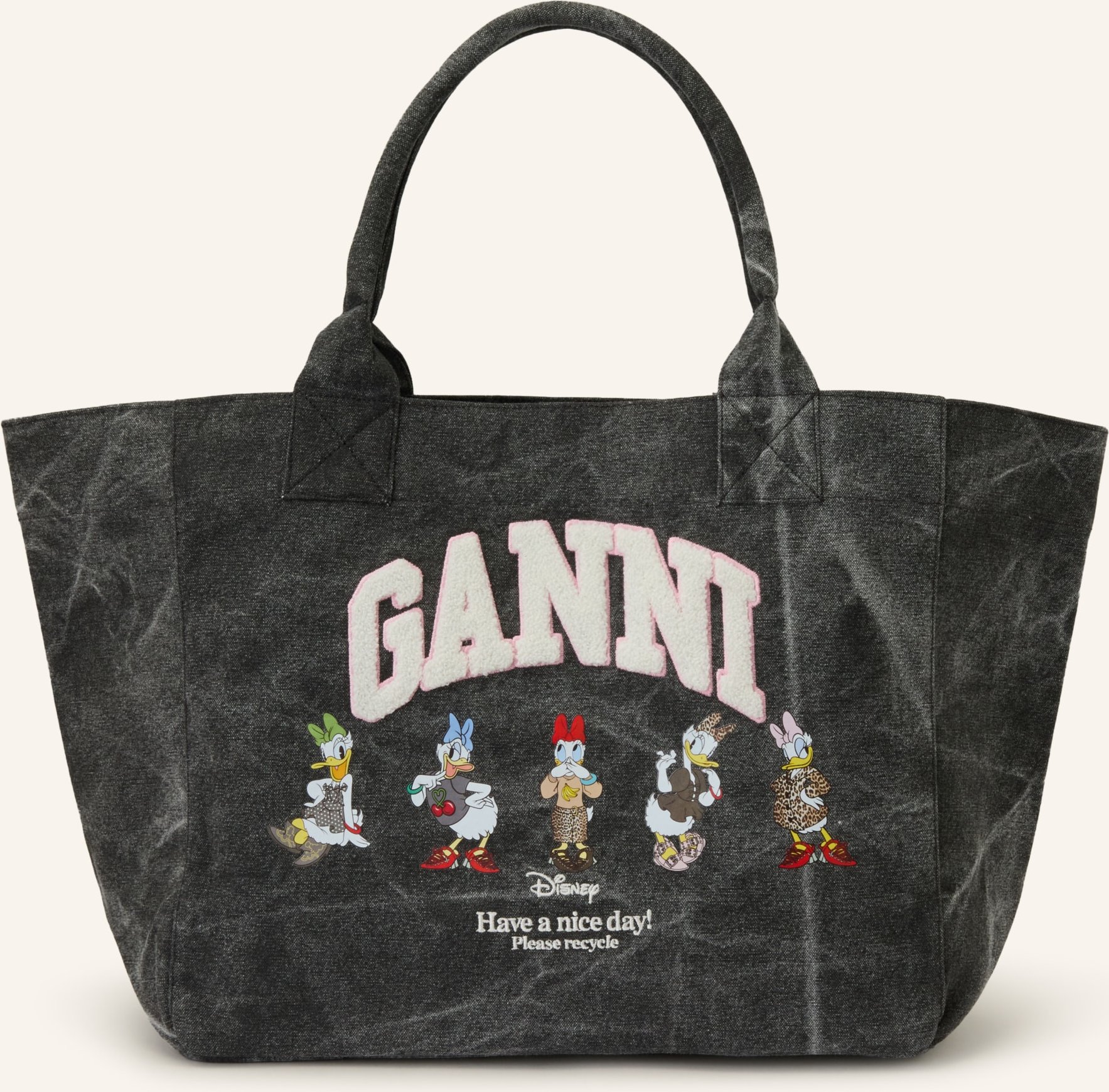 Ganni Shopper Medium schwarz