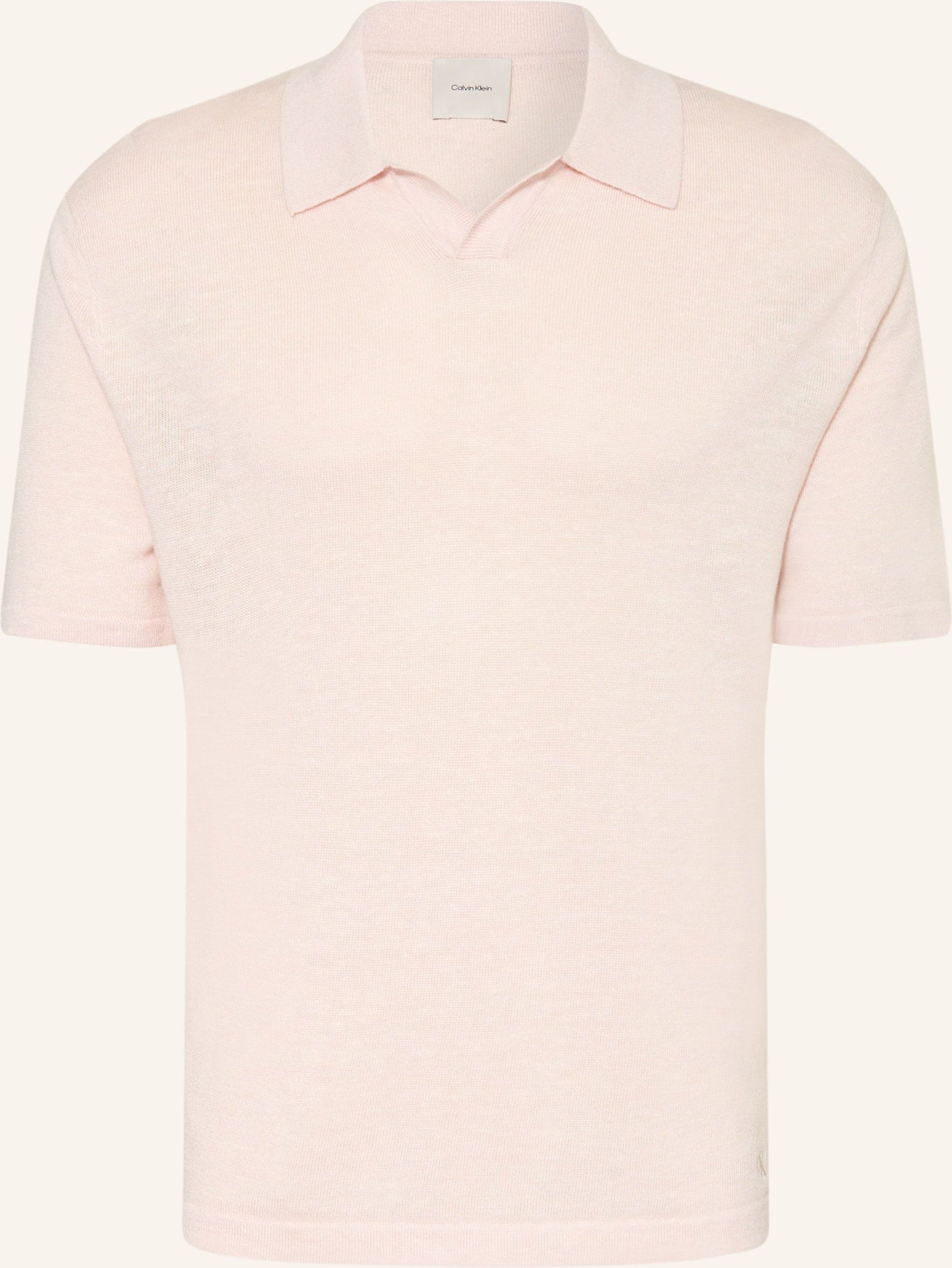 Calvin Klein Strick-Poloshirt Mit Leinen rosa