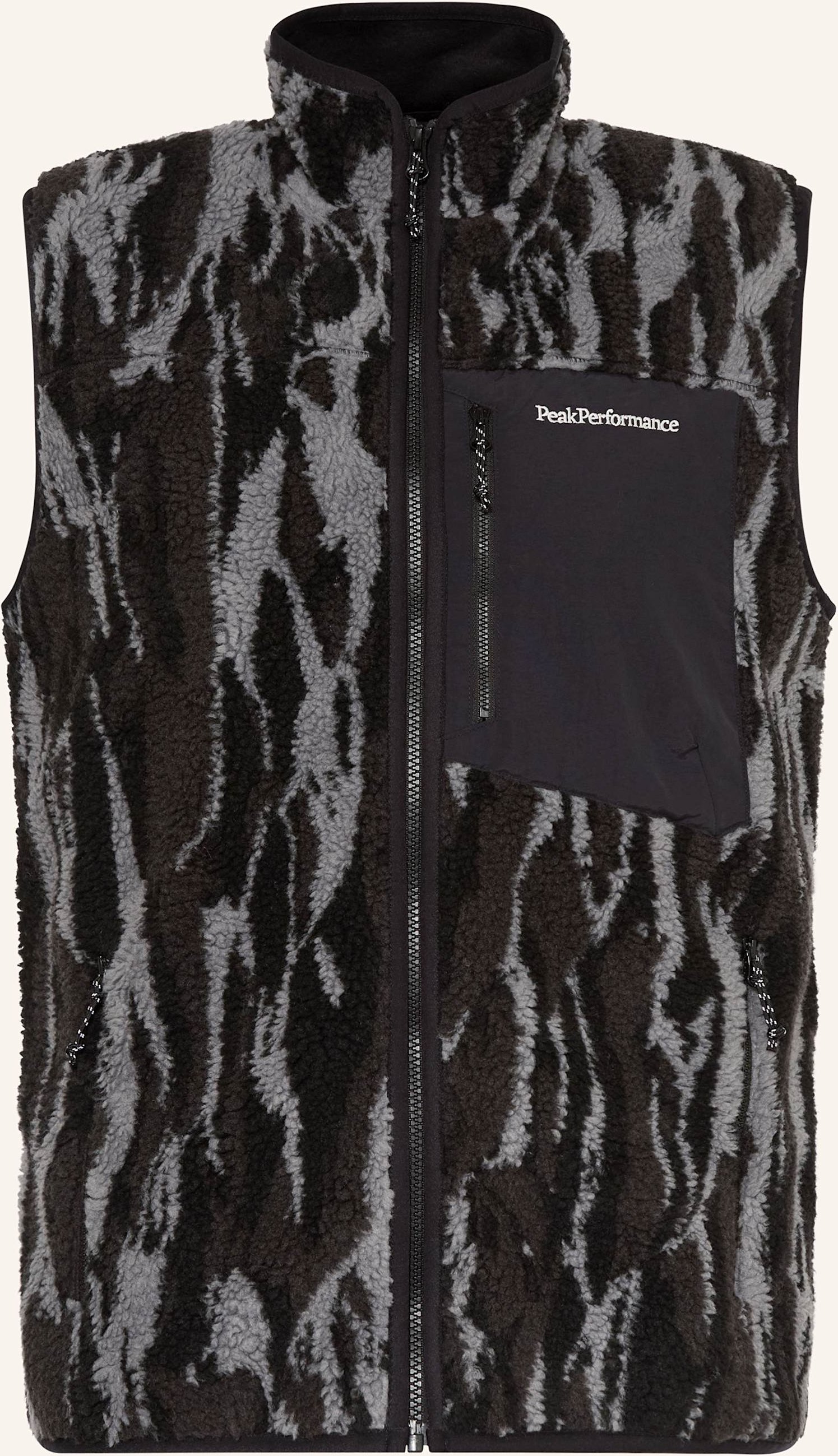 Peak Performance Teddyfell-Weste Graphic Pile schwarz