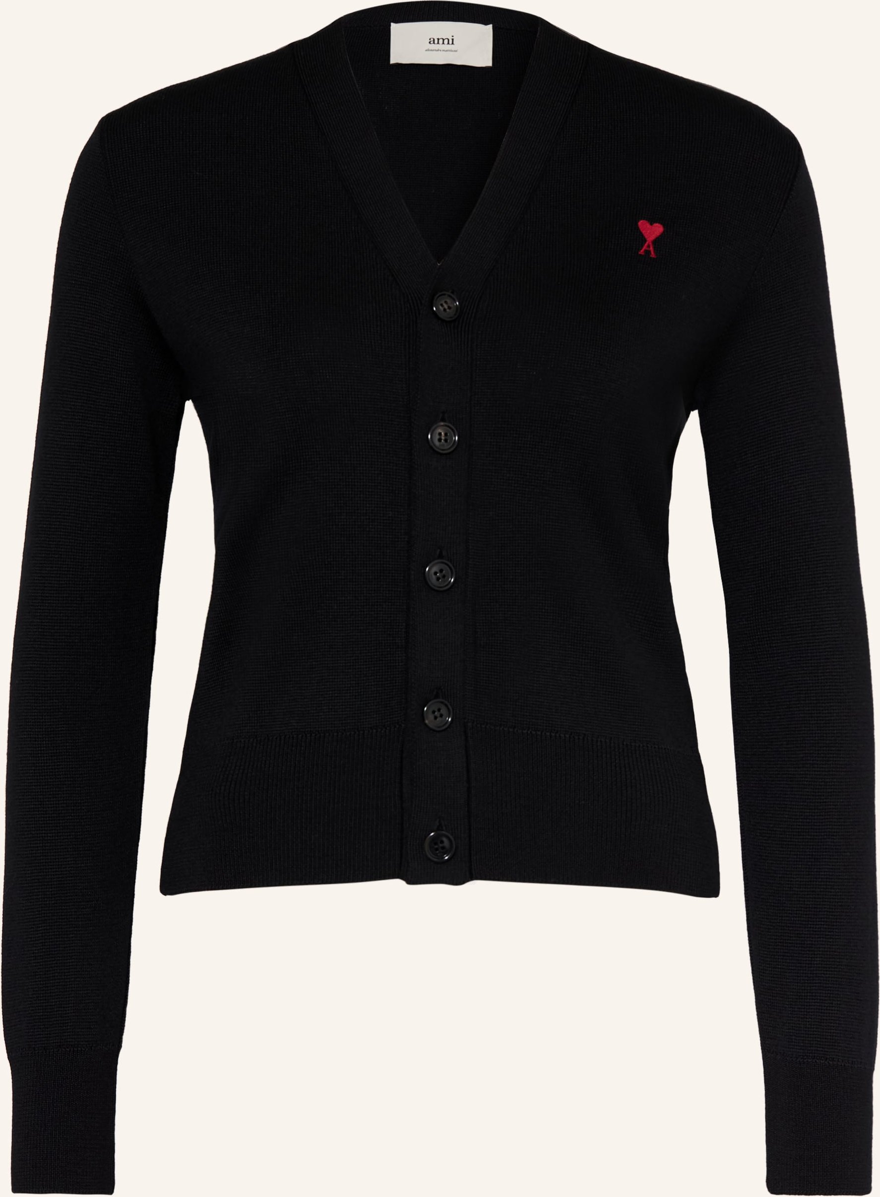 Ami Paris Strickjacke Aus Merinowolle schwarz