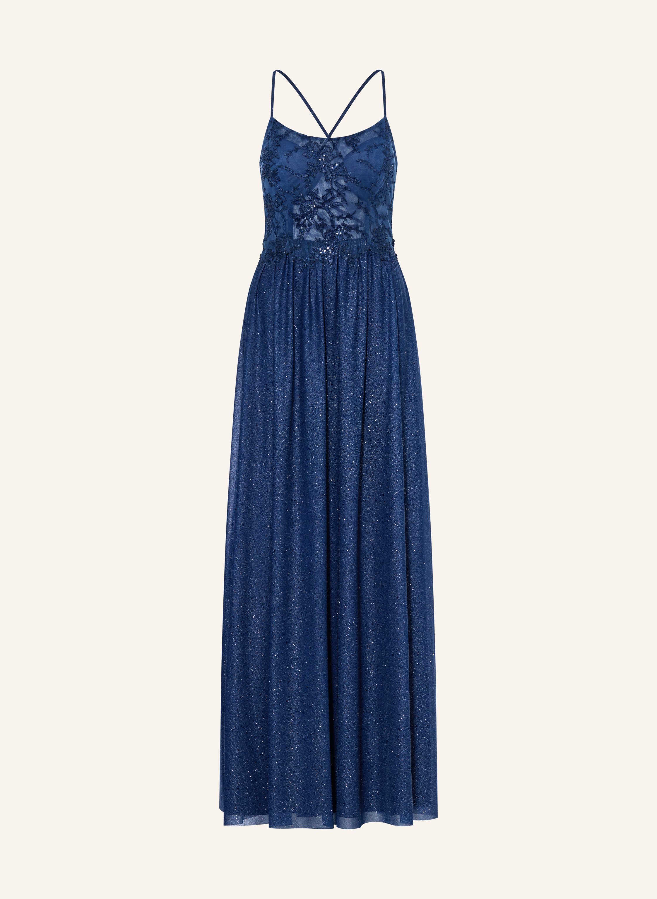 Suddenly Princess Abendkleid Mit Spitze Und Glitzergarn blau