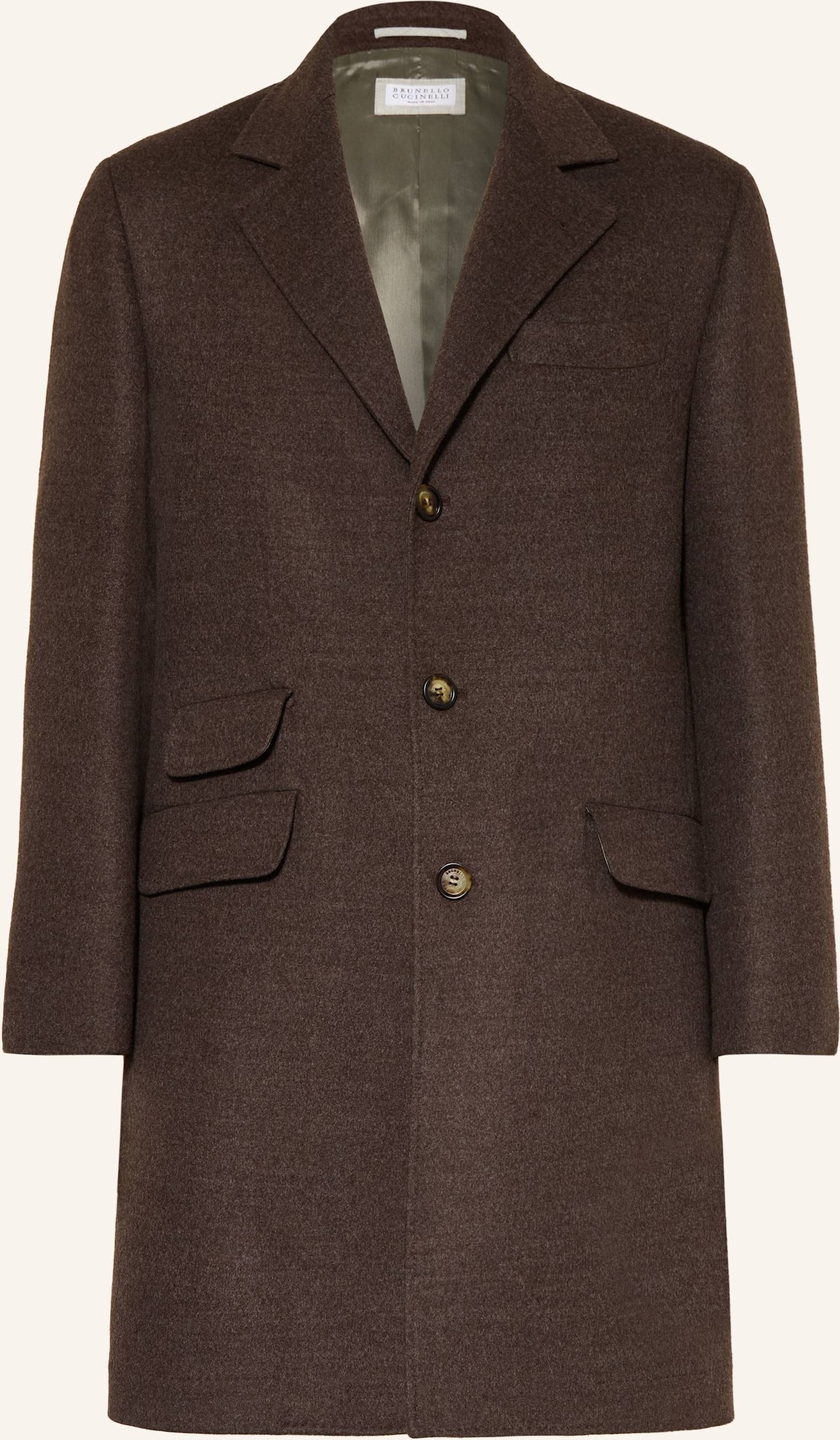 Thumbnail - Brunello Cucinelli Wollmantel braun