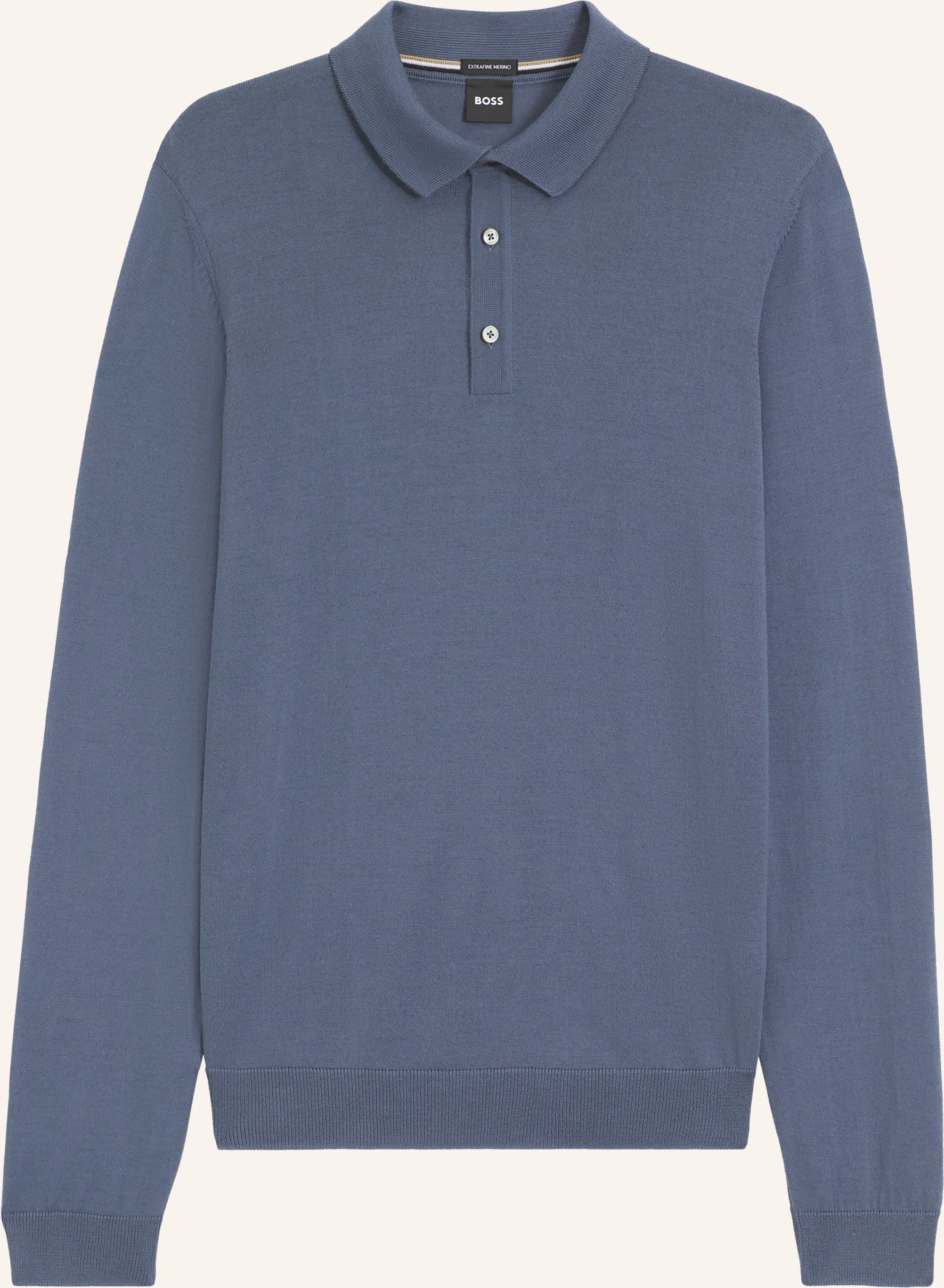 Boss Strick-Poloshirt Lancione blau