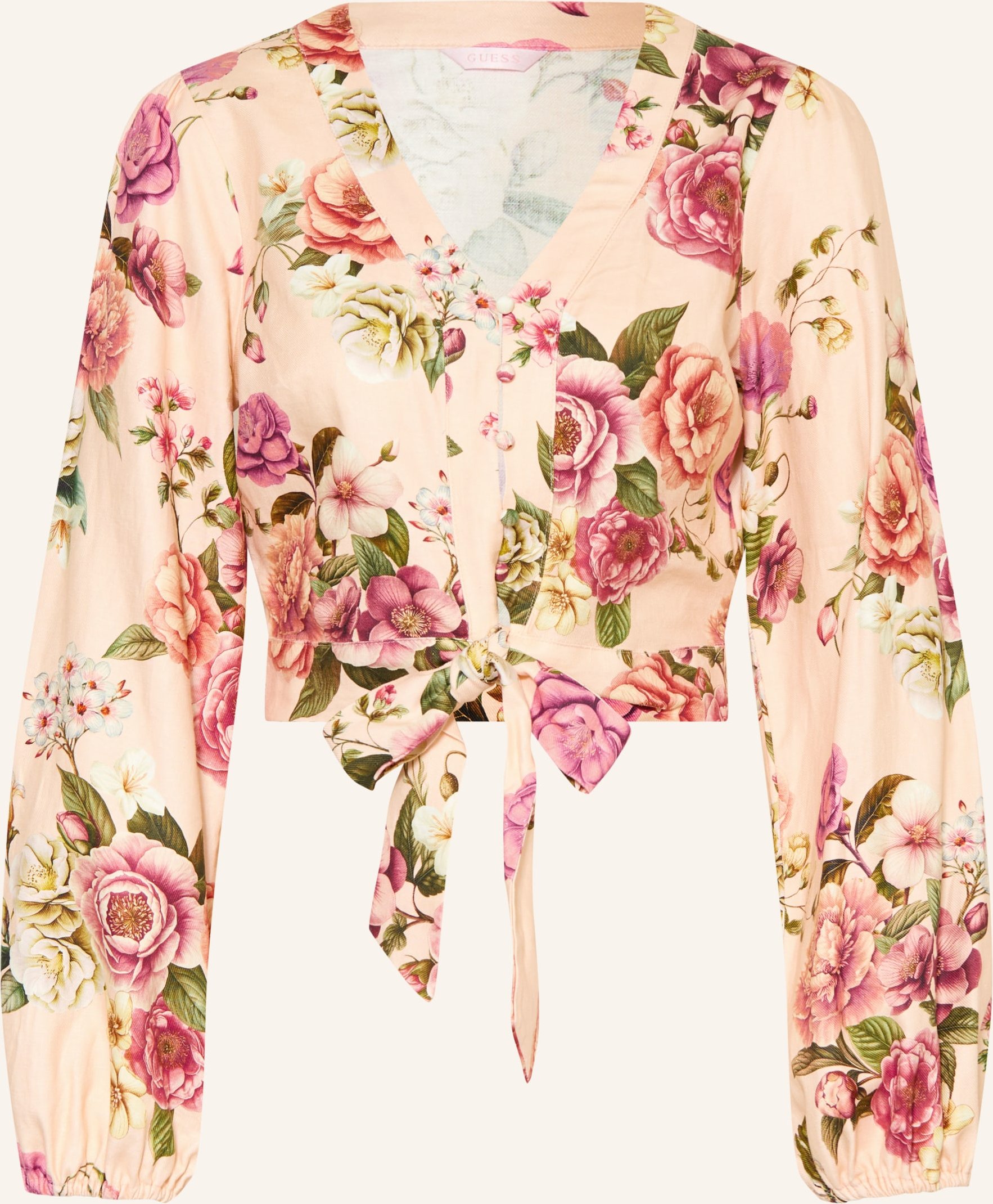 Guess Cropped-Bluse Shirley Mit Leinen rosa