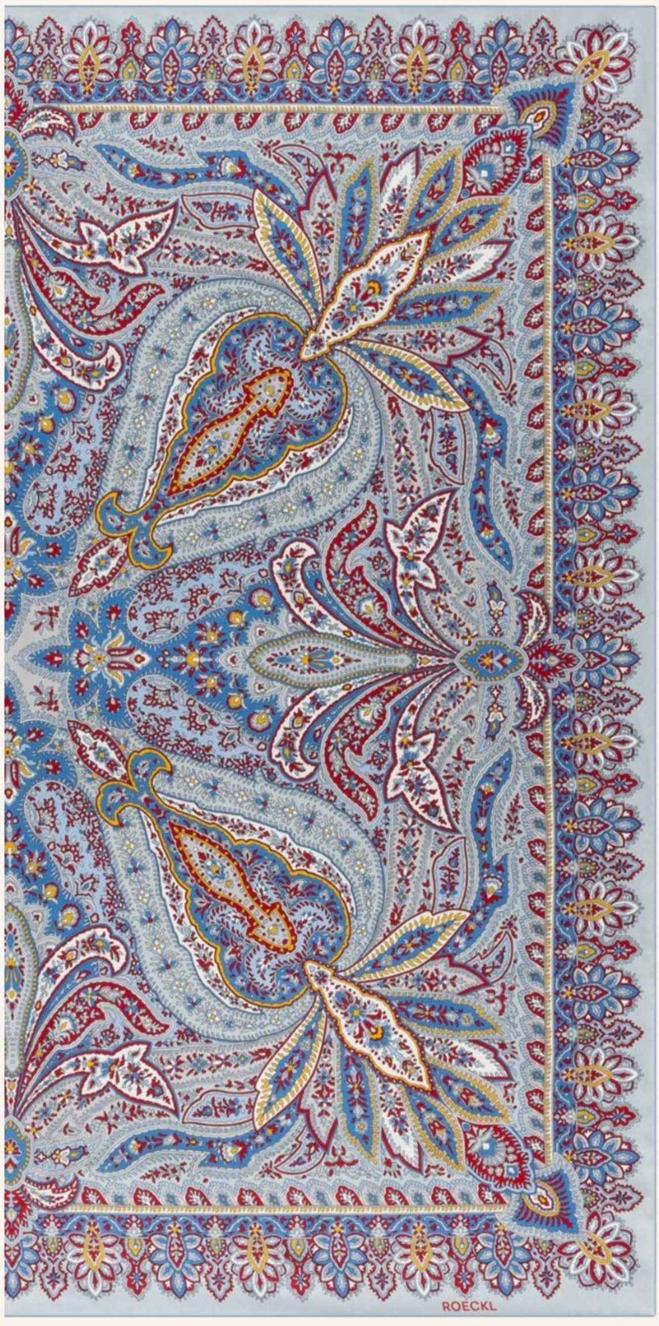 Roeckl Seidentuch Flourishing Paisley blau