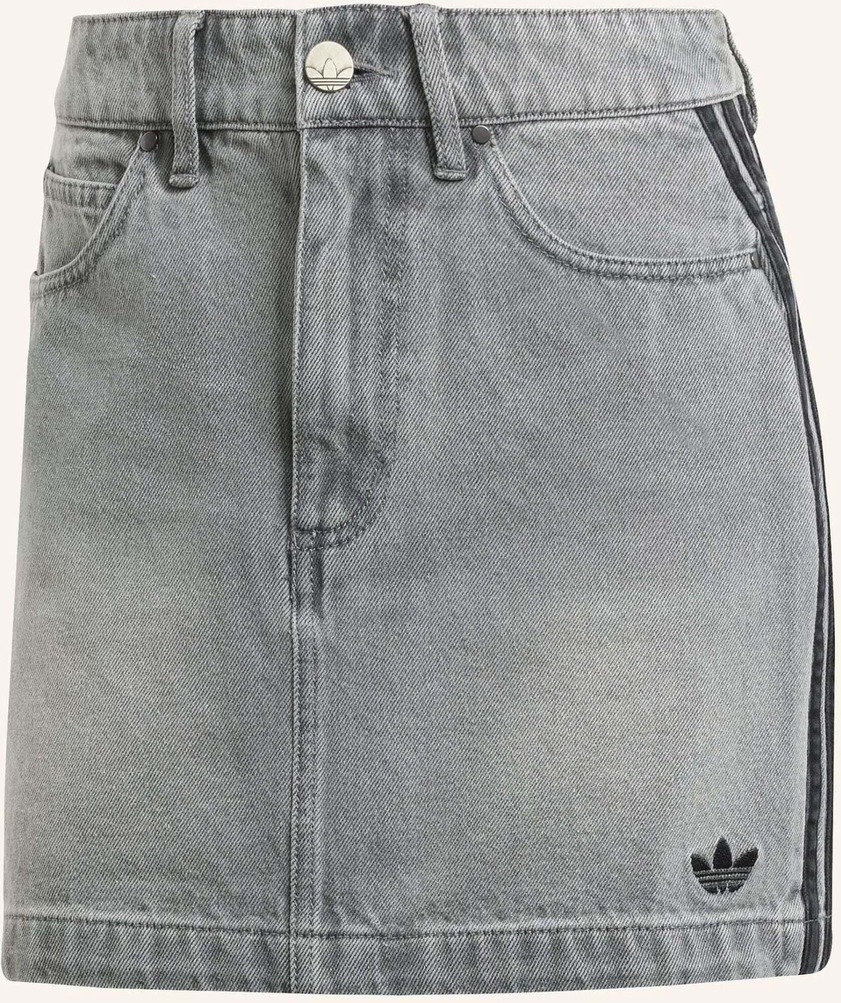 Thumbnail - Adidas Originals Adicolor 3-Streifen Denim Minirock grau