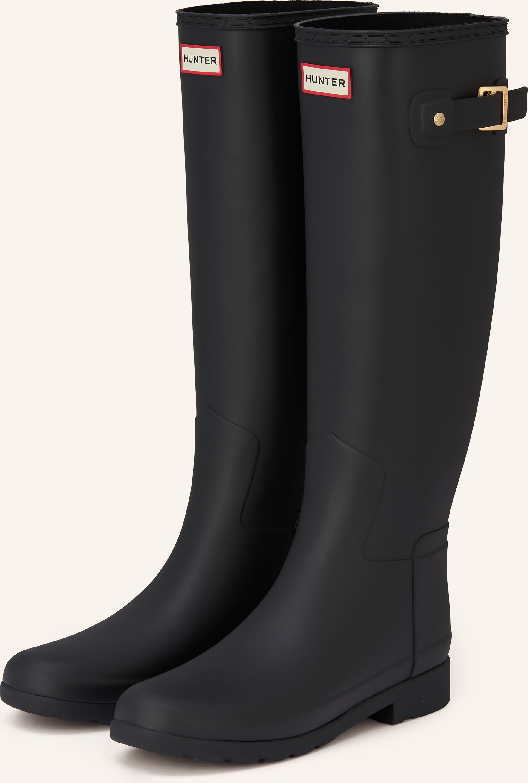 Hunter Gummistiefel Refined Gold Trim Tall schwarz