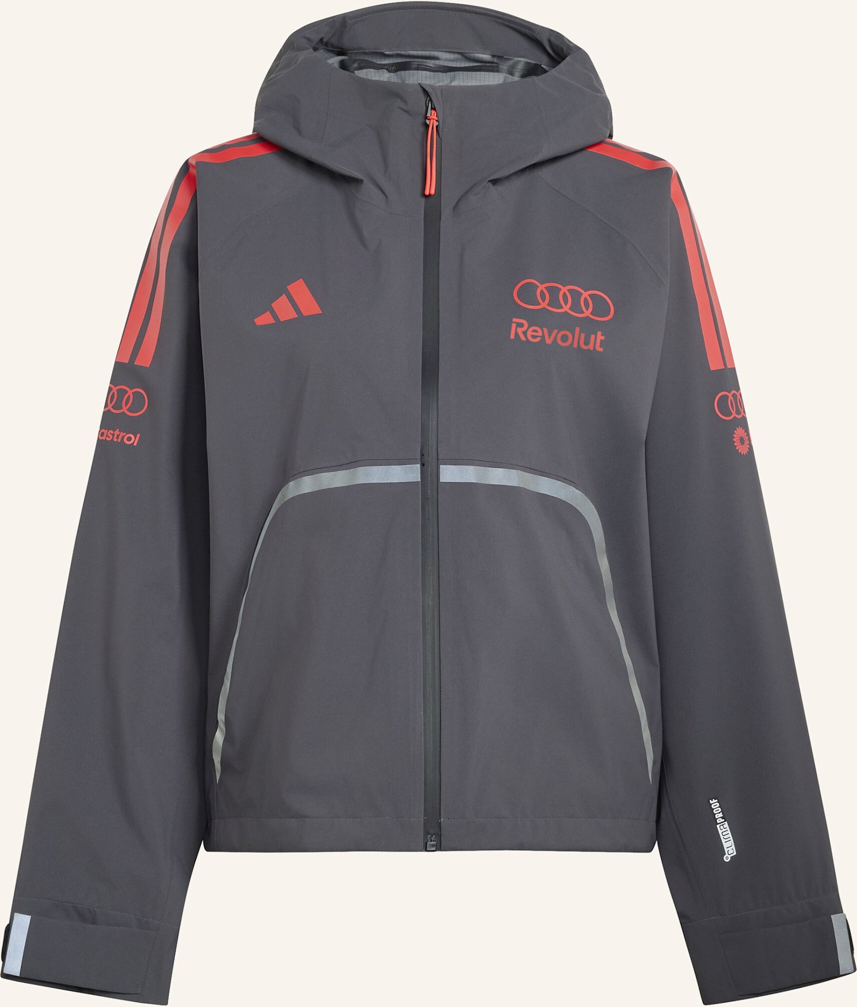 Adidas Audi Revolut f1 Team Mechanics Regenjacke schwarz