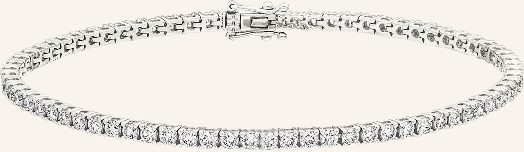 Leaf Armband Tennis Aus 18 Karat Weißgold Mit 3,42 Ct. Diamanten silber