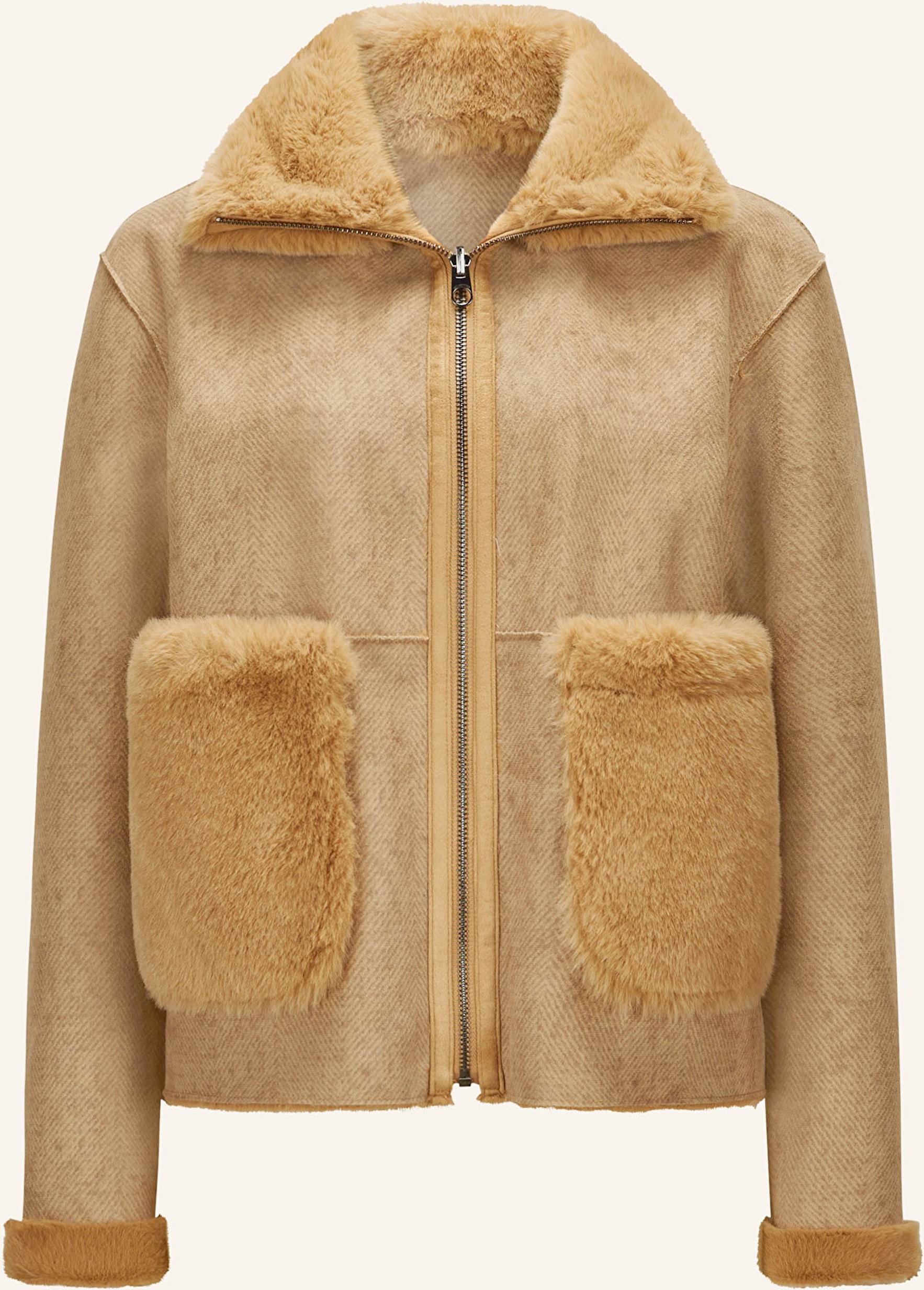 Milestone Jacke Msminu Zum Wenden Mit Kunstpelz braun