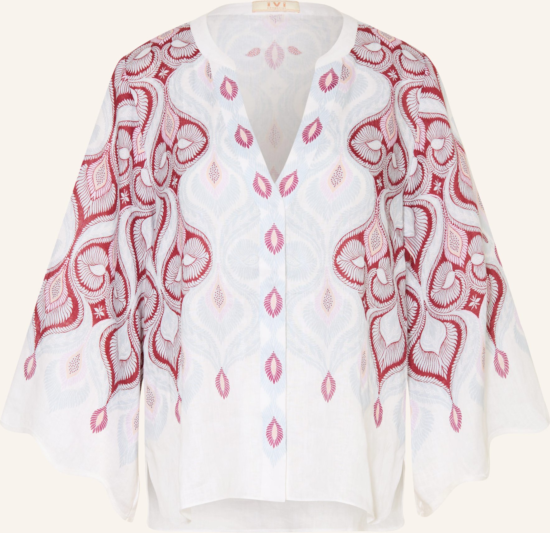 Ivi Collection Blusenshirt Aus Leinen blau