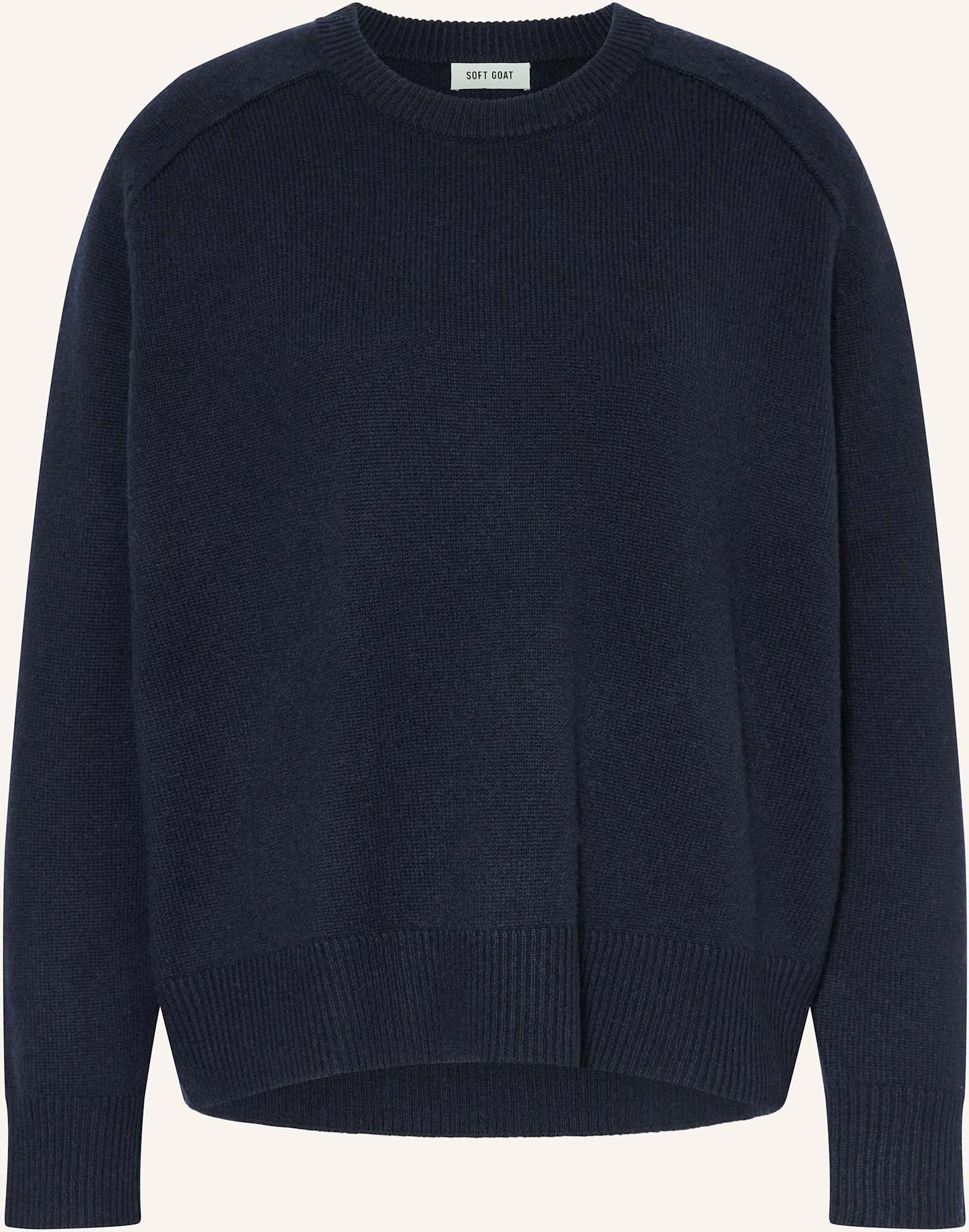 Soft Goat Cashmere-Pullover blau