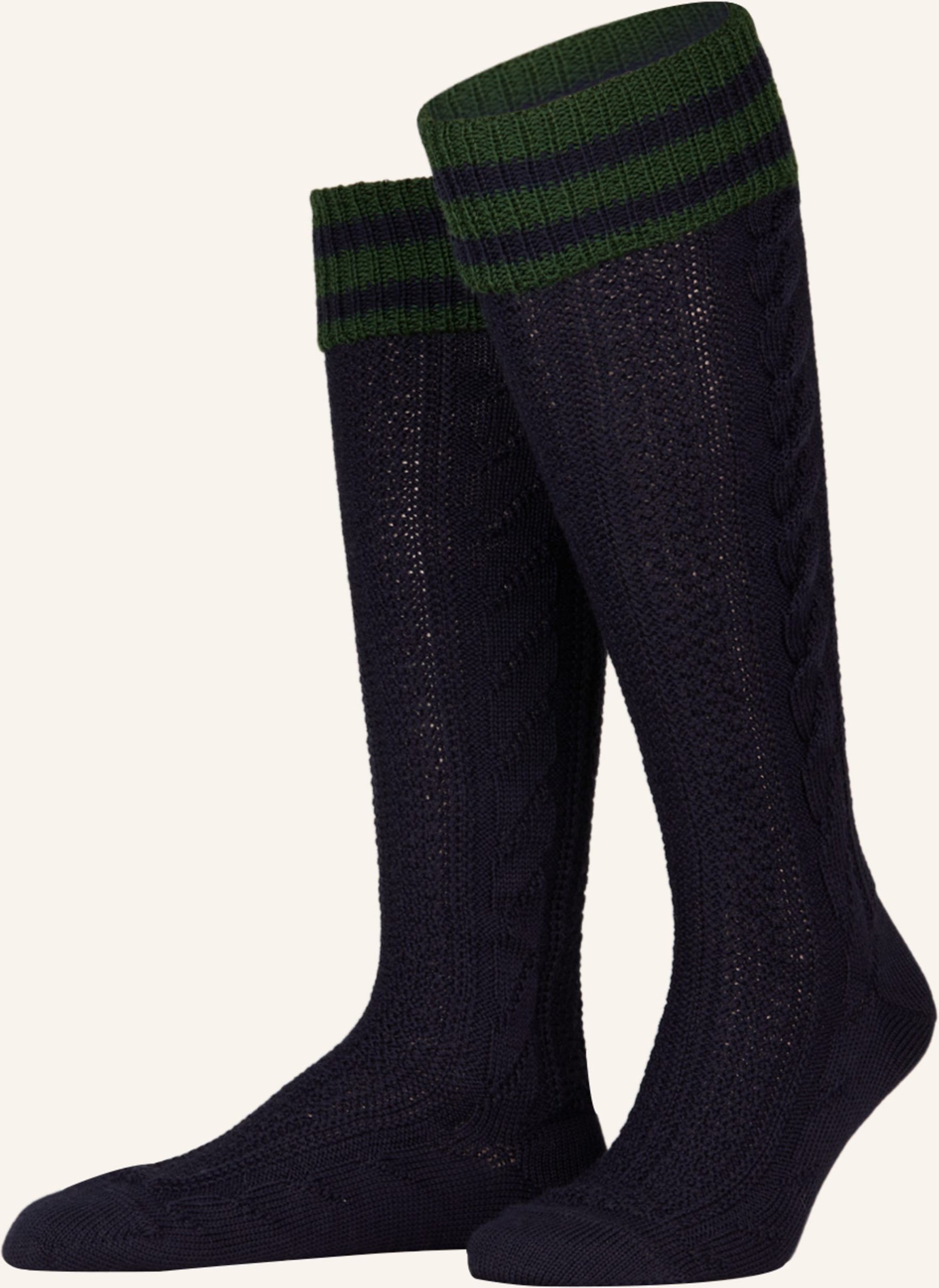 Lusana Trachten-Kniestrümpfe blau